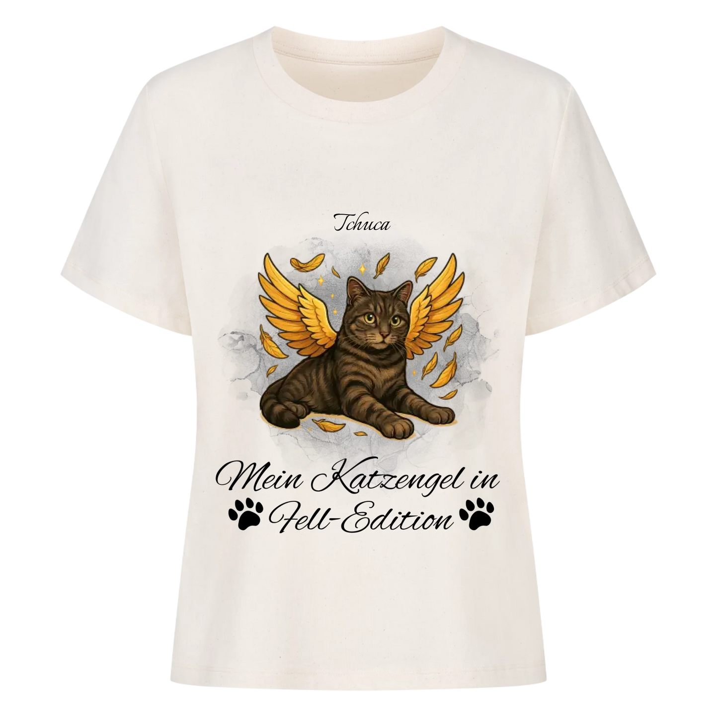 Engel Katze T-Shirt - Eigenes Bild + Name