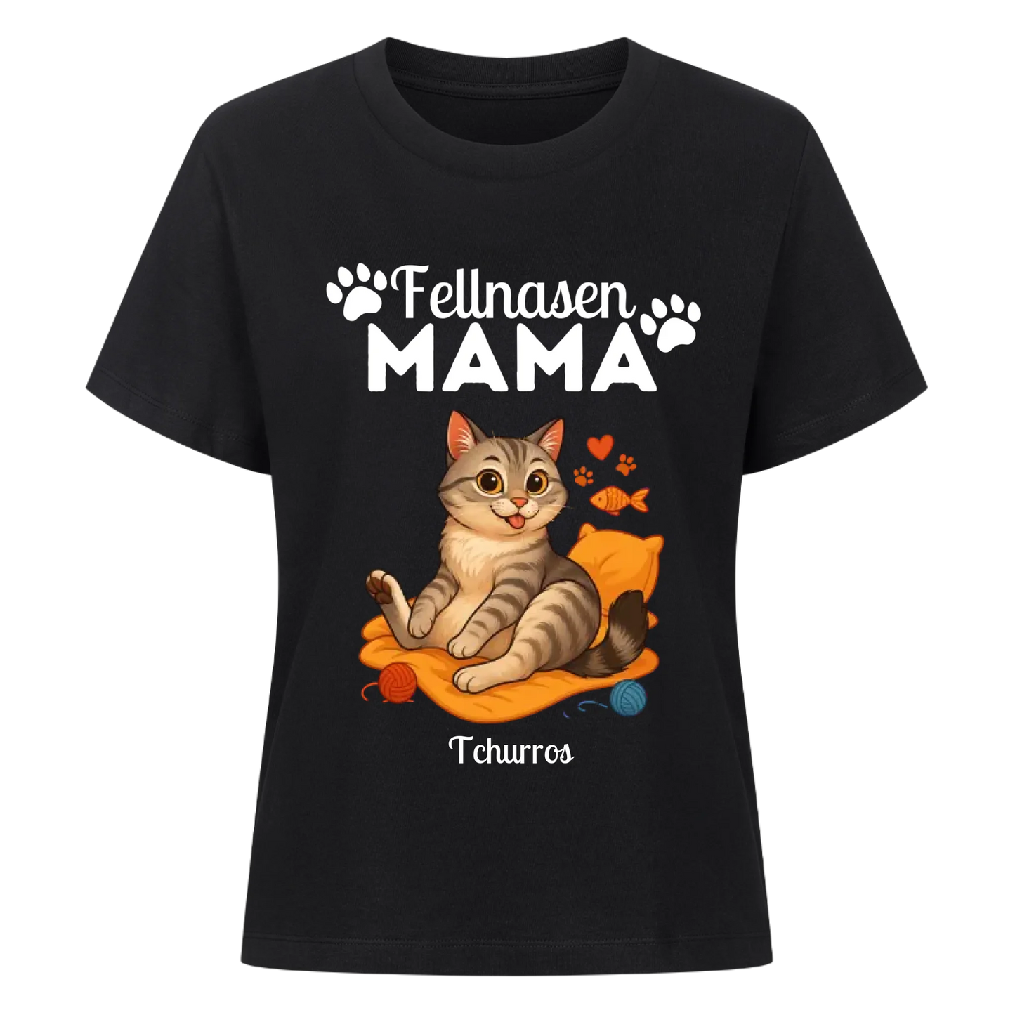 Fellnasen Mama Katze Premium T-Shirt - Eigenes Bild + Name