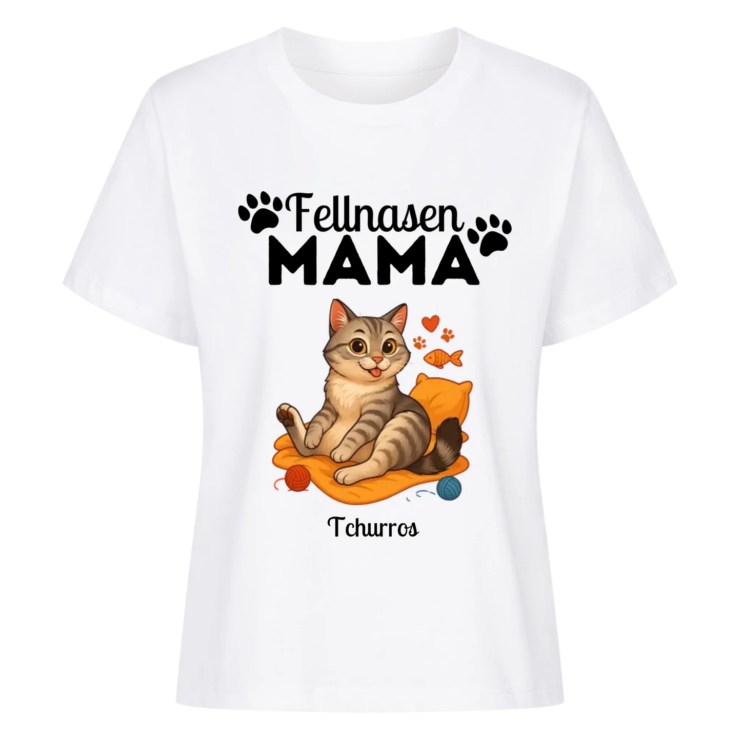 Fellnasen Mama Katze Premium T-Shirt - Eigenes Bild + Name
