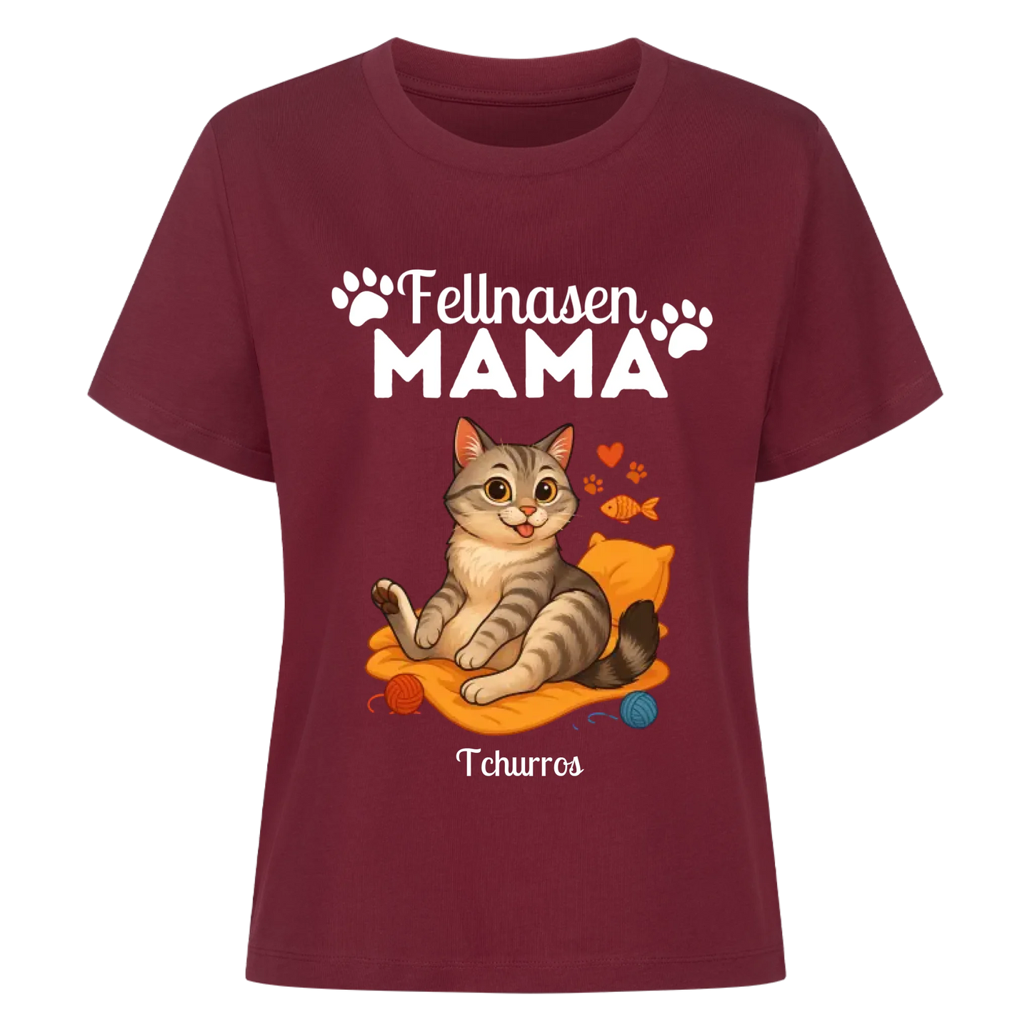 Fellnasen Mama Katze Premium T-Shirt - Eigenes Bild + Name