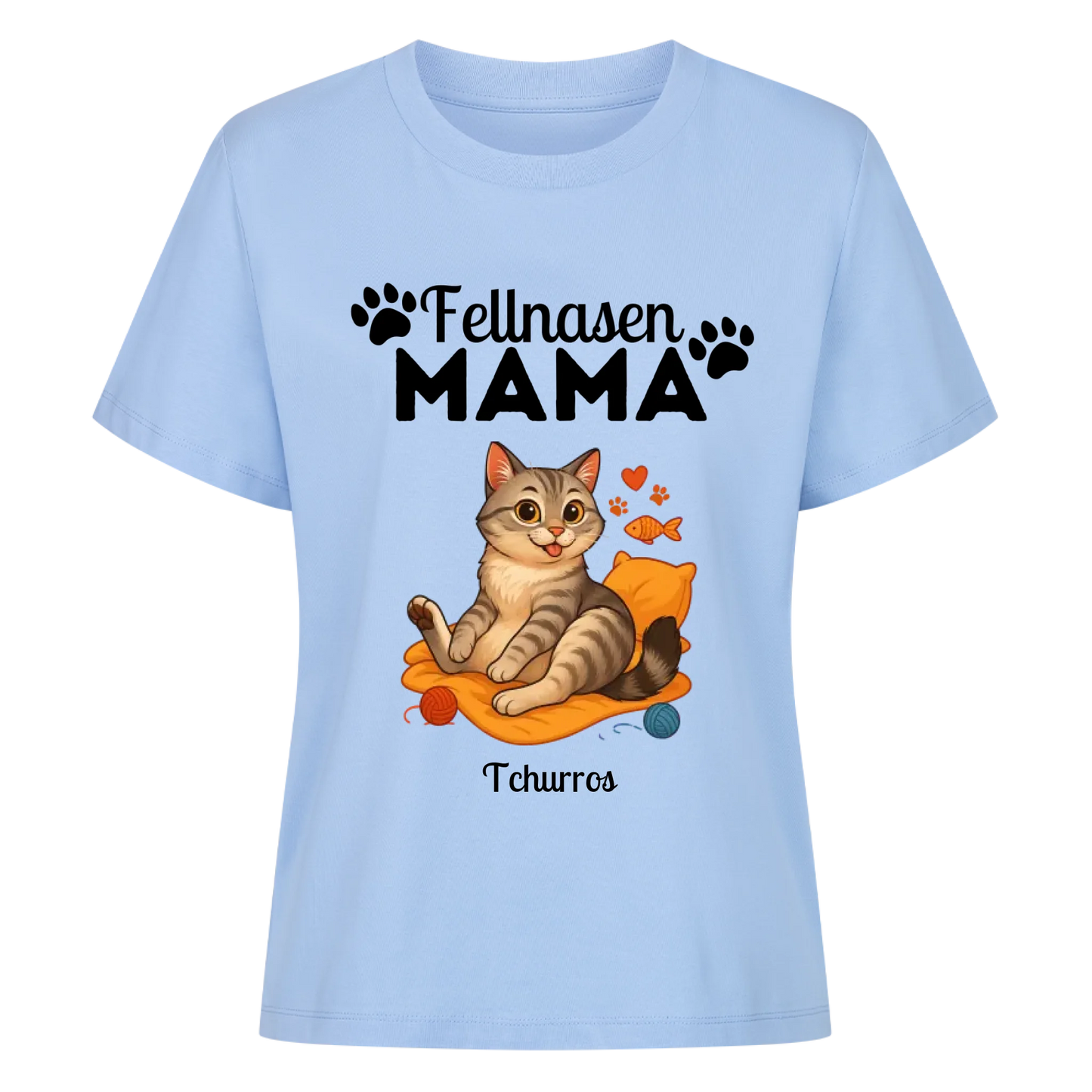 Fellnasen Mama Katze Premium T-Shirt - Eigenes Bild + Name