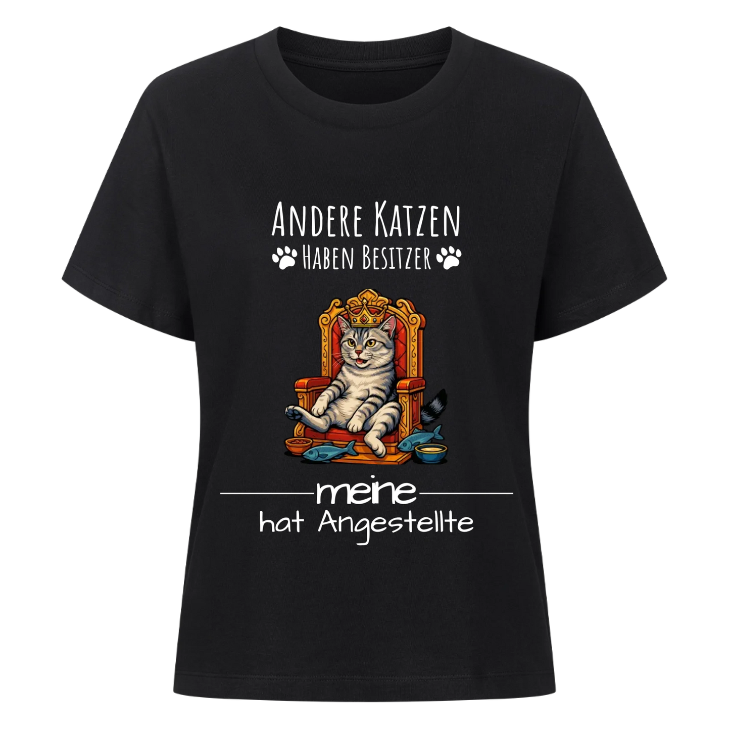 Katze auf Thron T-Shirt  - Eigenes Bild + Name