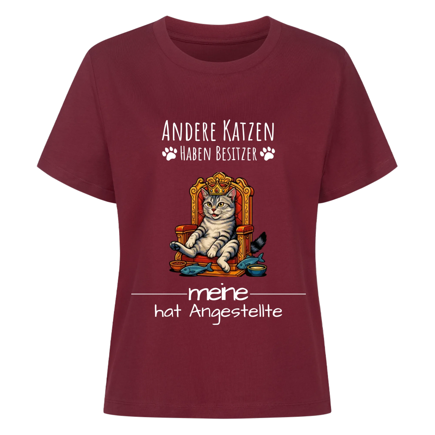 Katze auf Thron T-Shirt  - Eigenes Bild + Name