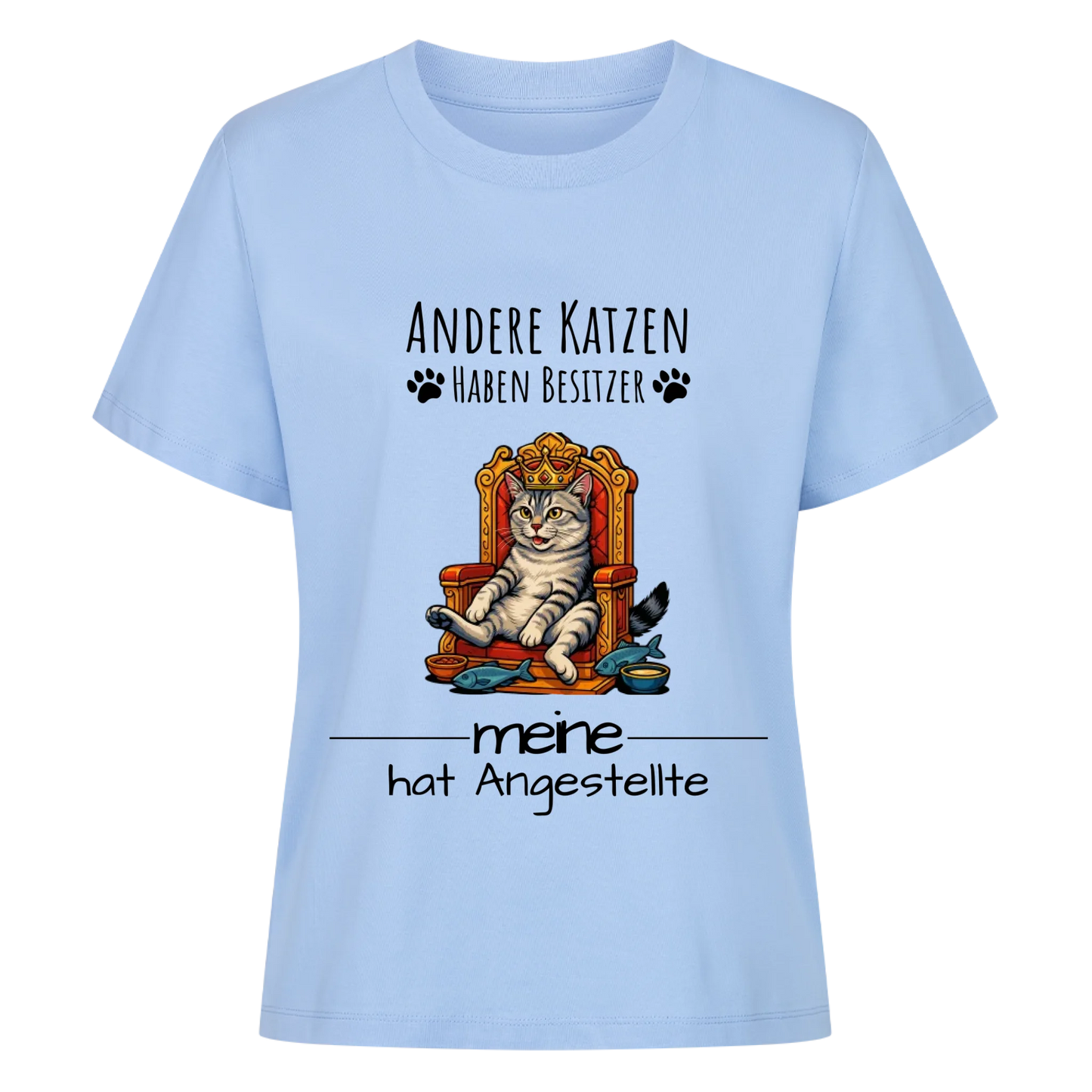 Katze auf Thron T-Shirt  - Eigenes Bild + Name