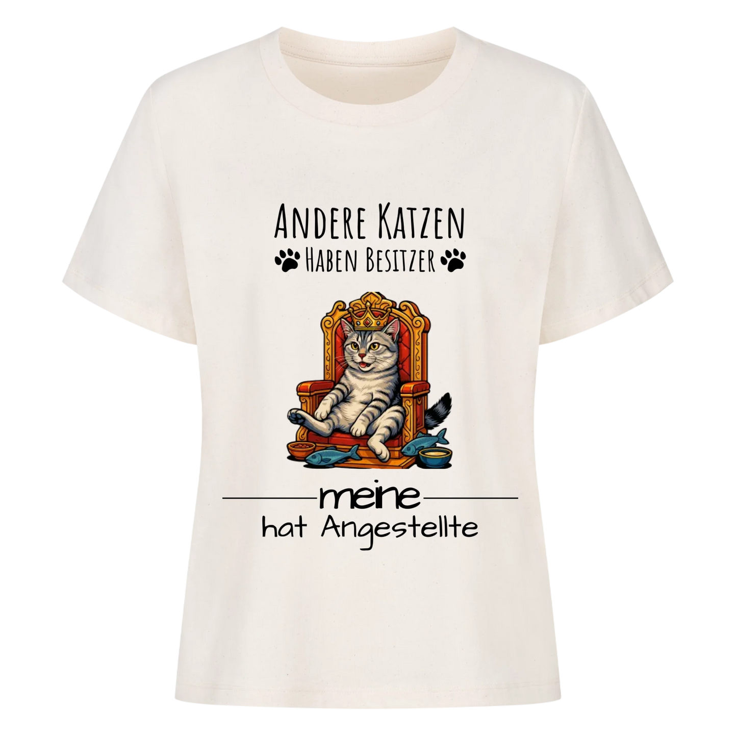 Katze auf Thron T-Shirt  - Eigenes Bild + Name