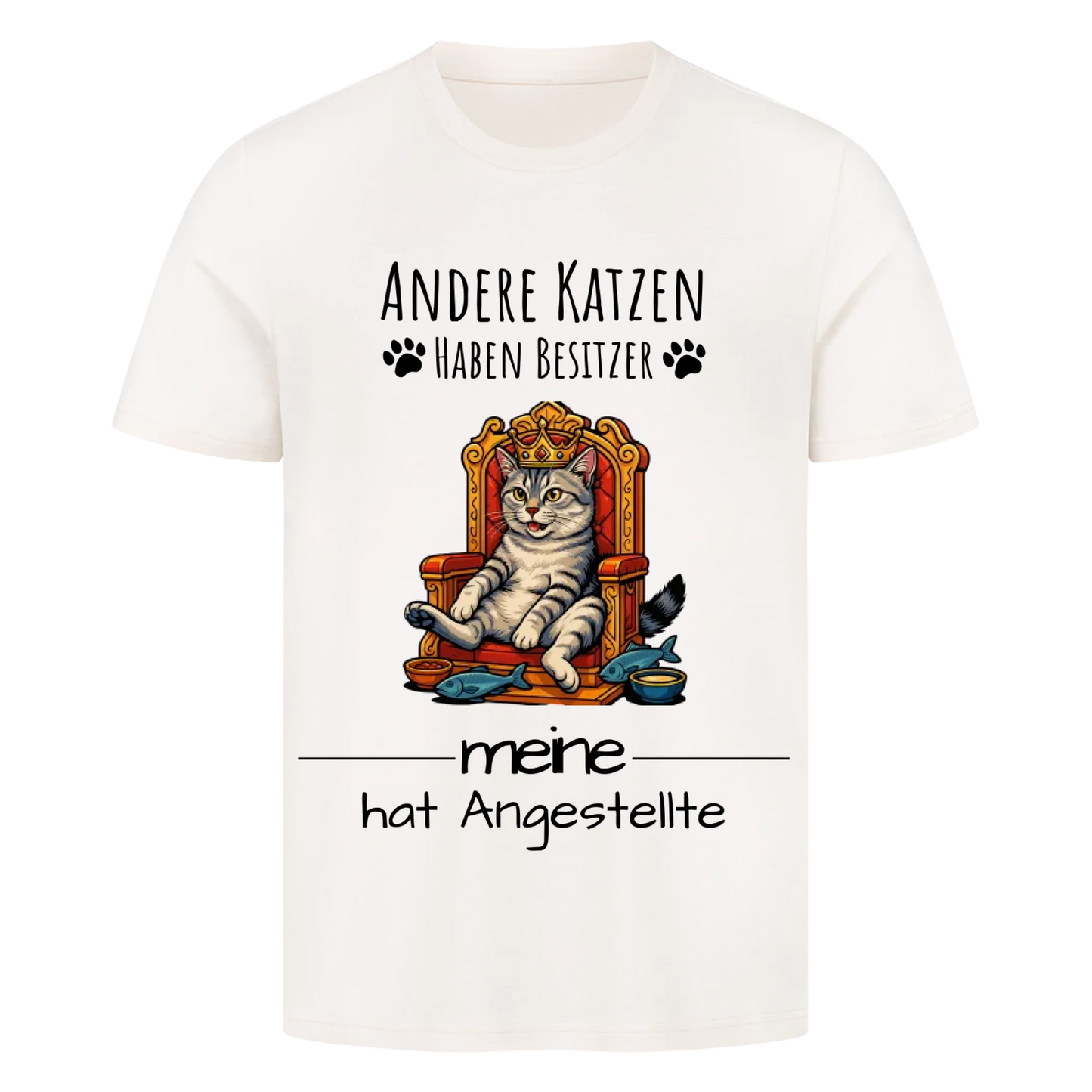 Katze auf Thron T-Shirt  - Eigenes Bild + Name