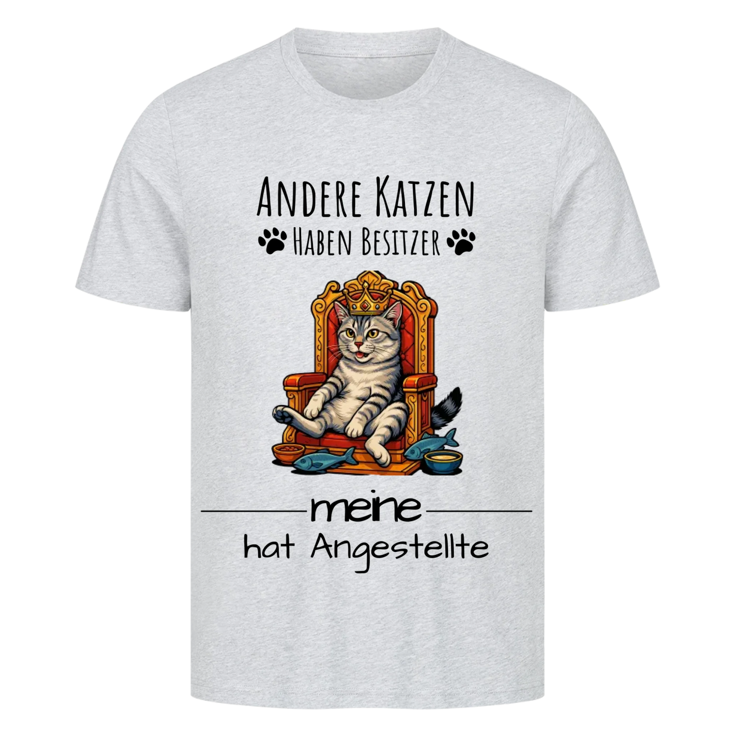 Katze auf Thron T-Shirt  - Eigenes Bild + Name