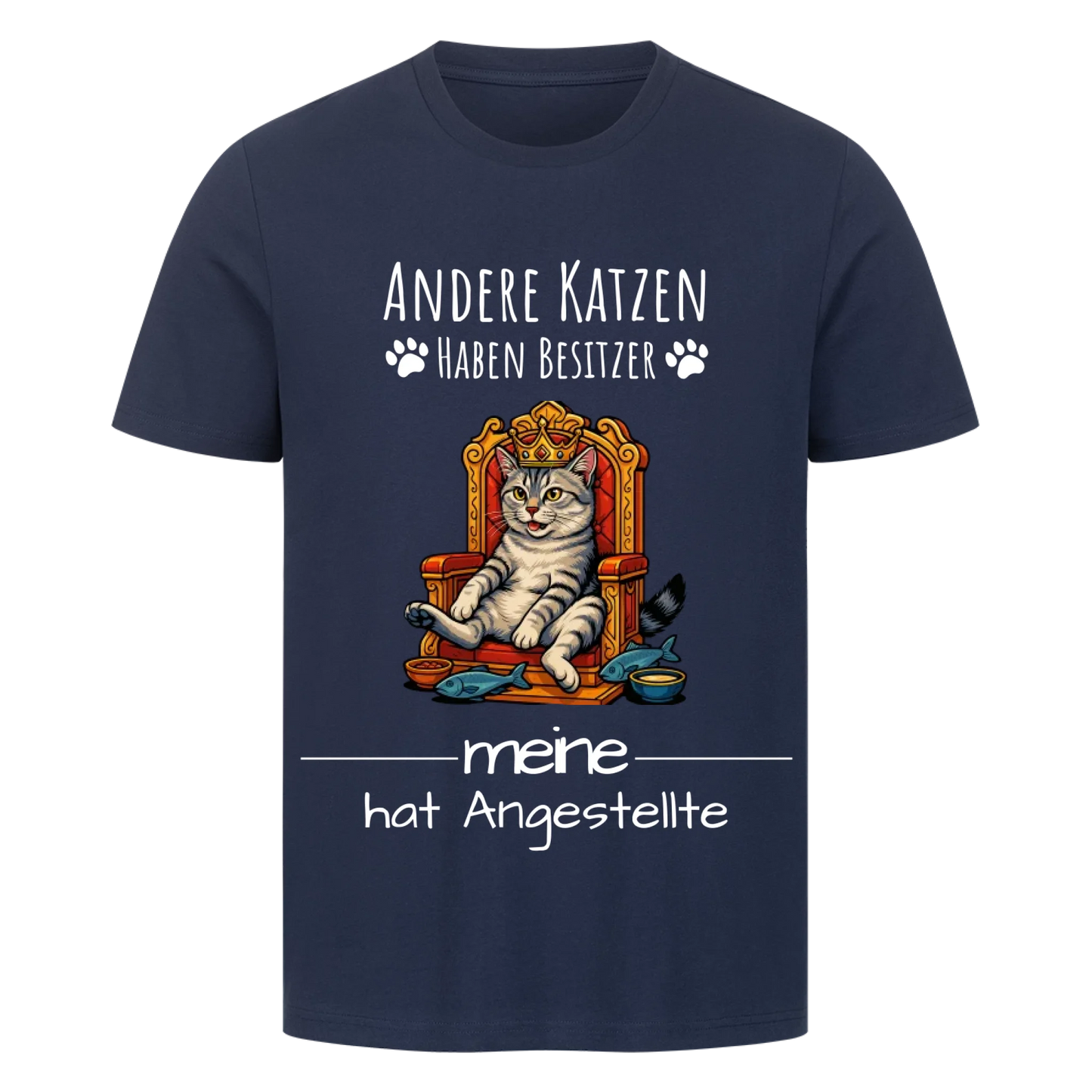Katze auf Thron T-Shirt  - Eigenes Bild + Name