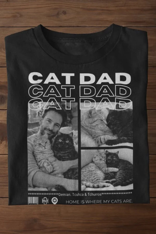 Cat Dad Premium T-Shirt - Eigene Fotos
