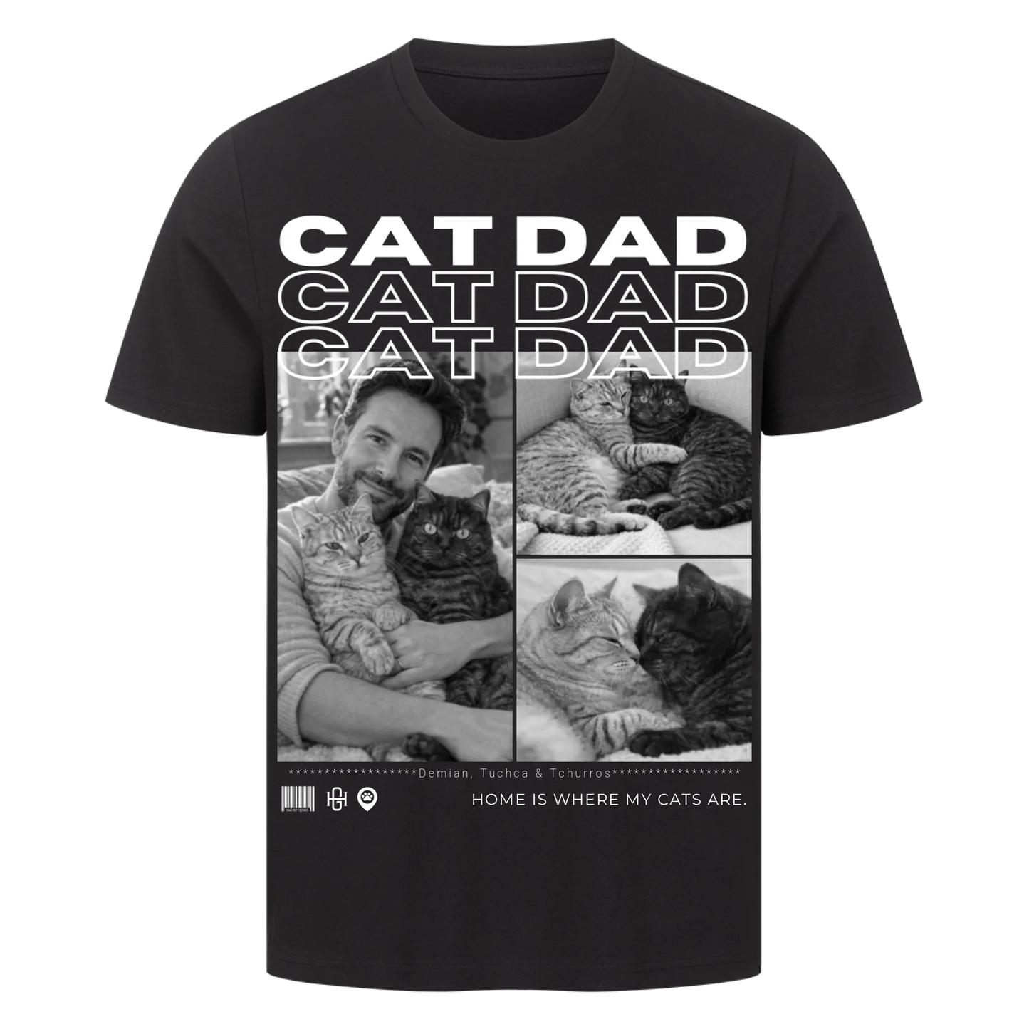 Cat Dad Premium T-Shirt - Eigene Fotos