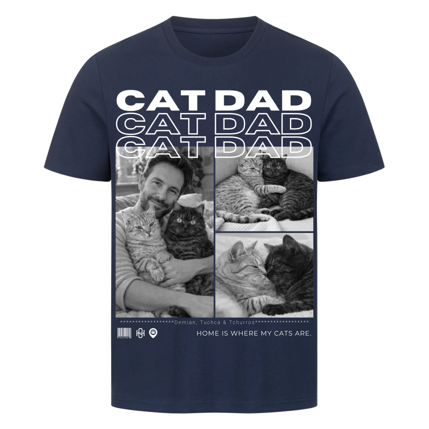 Cat Dad Premium T-Shirt - Eigene Fotos