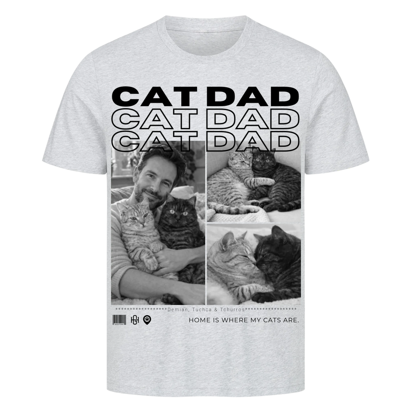 Cat Dad Premium T-Shirt - Eigene Fotos