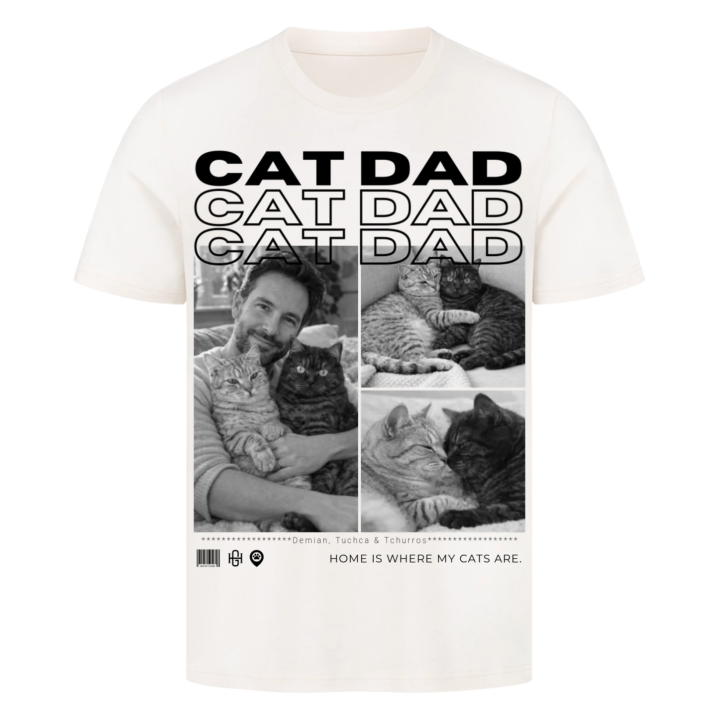 Cat Dad Premium T-Shirt - Eigene Fotos