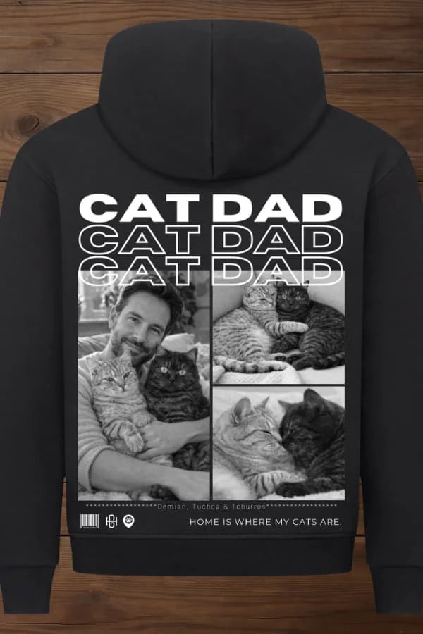 Cat Dad Premium Hoodie - Eigene Fotos