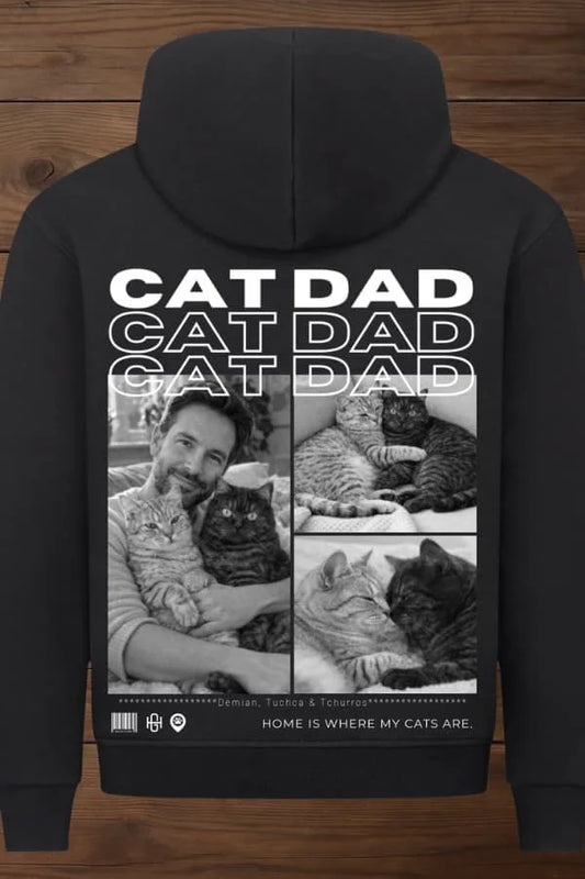 Cat Dad Premium Hoodie - Eigene Fotos