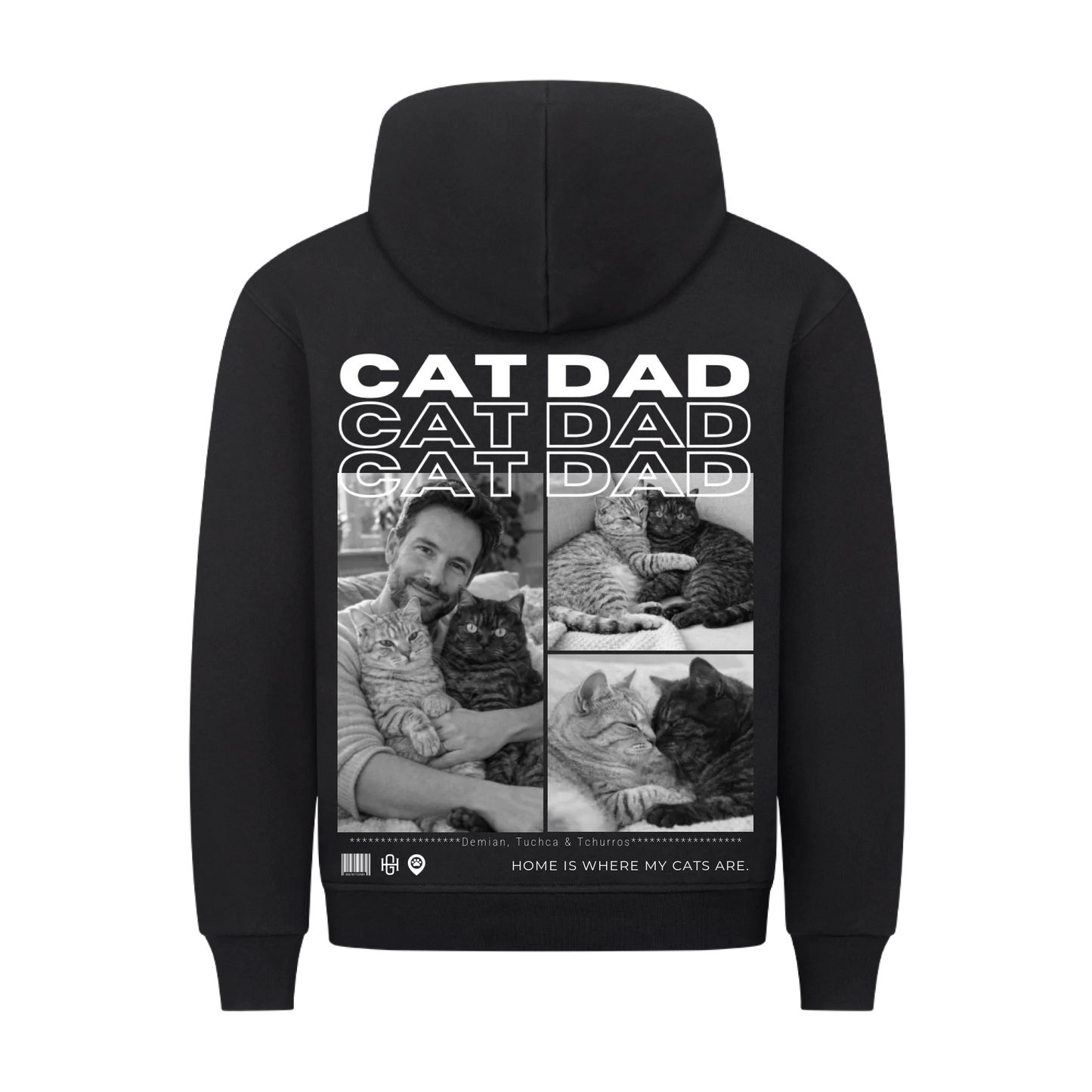 Cat Dad Premium Hoodie - Eigene Fotos
