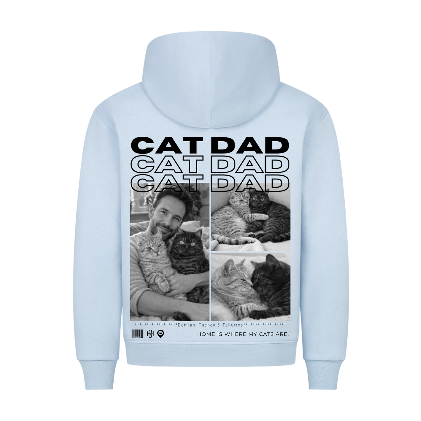 Cat Dad Premium Hoodie - Eigene Fotos