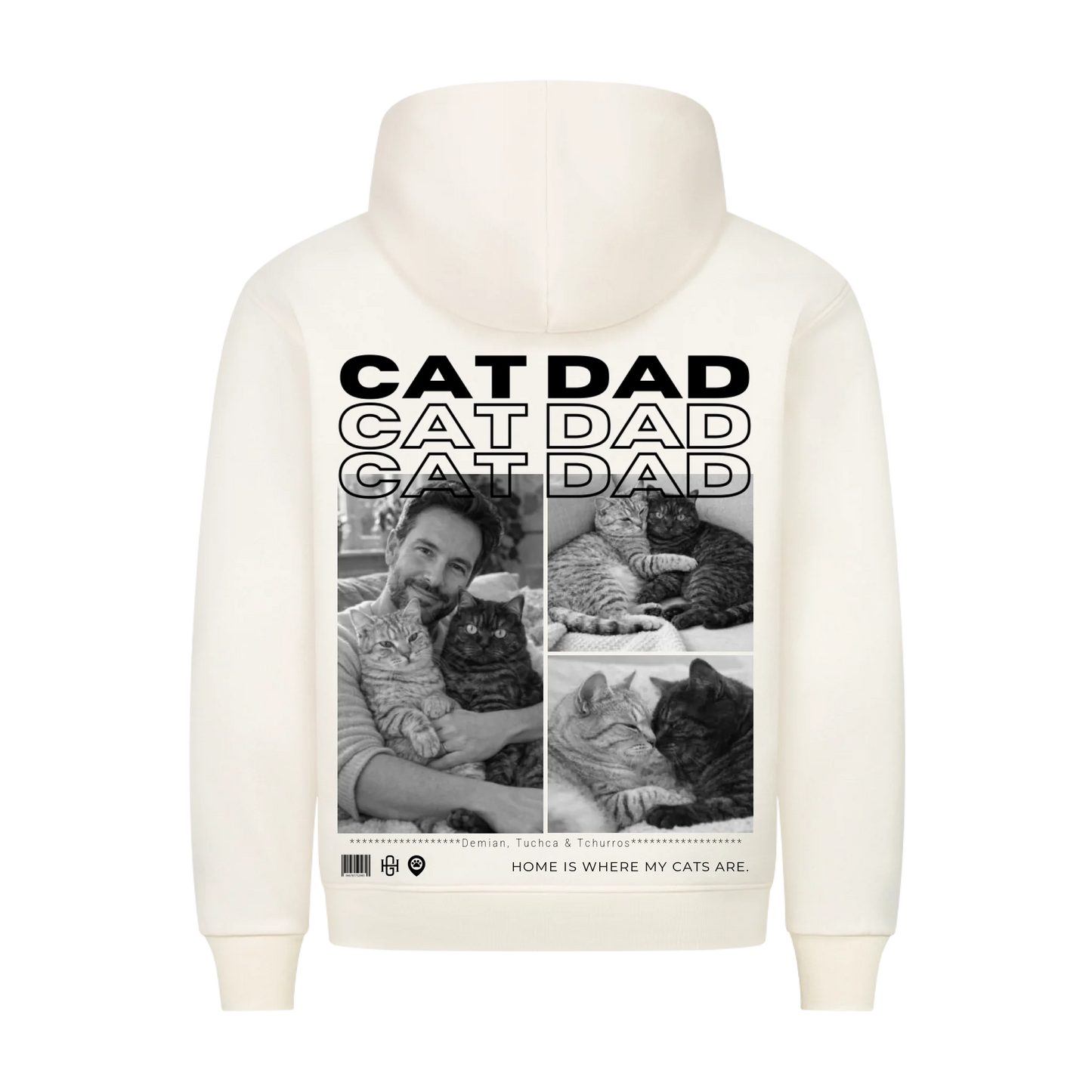 Cat Dad Premium Hoodie - Eigene Fotos