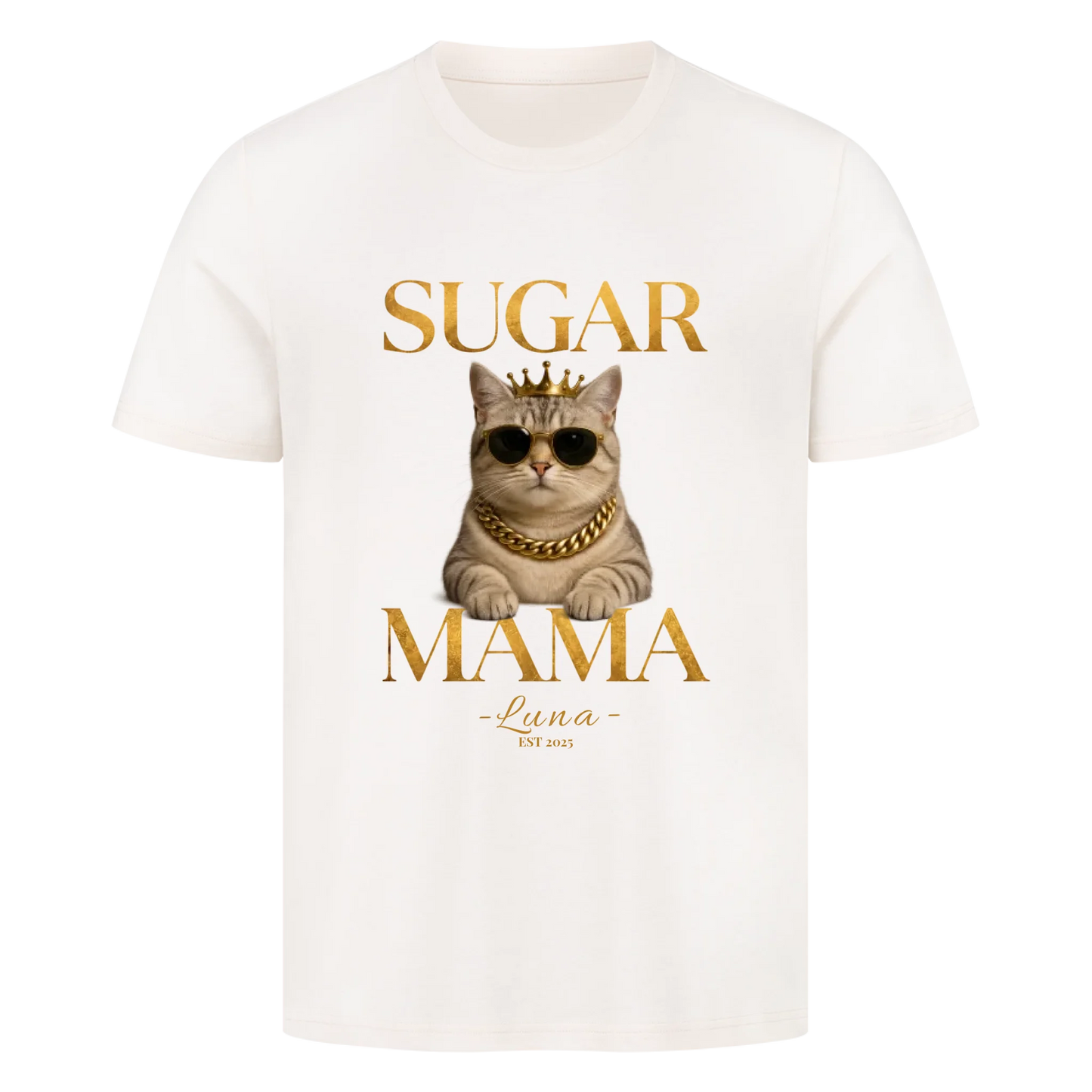 Sugar Mama Cat T-Shirt - Eigenes Bild+ Name