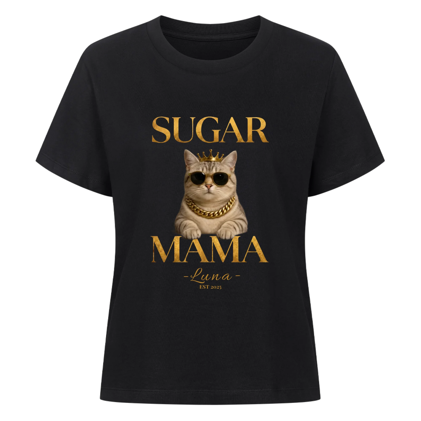 Sugar Mama Cat T-Shirt - Eigenes Bild+ Name