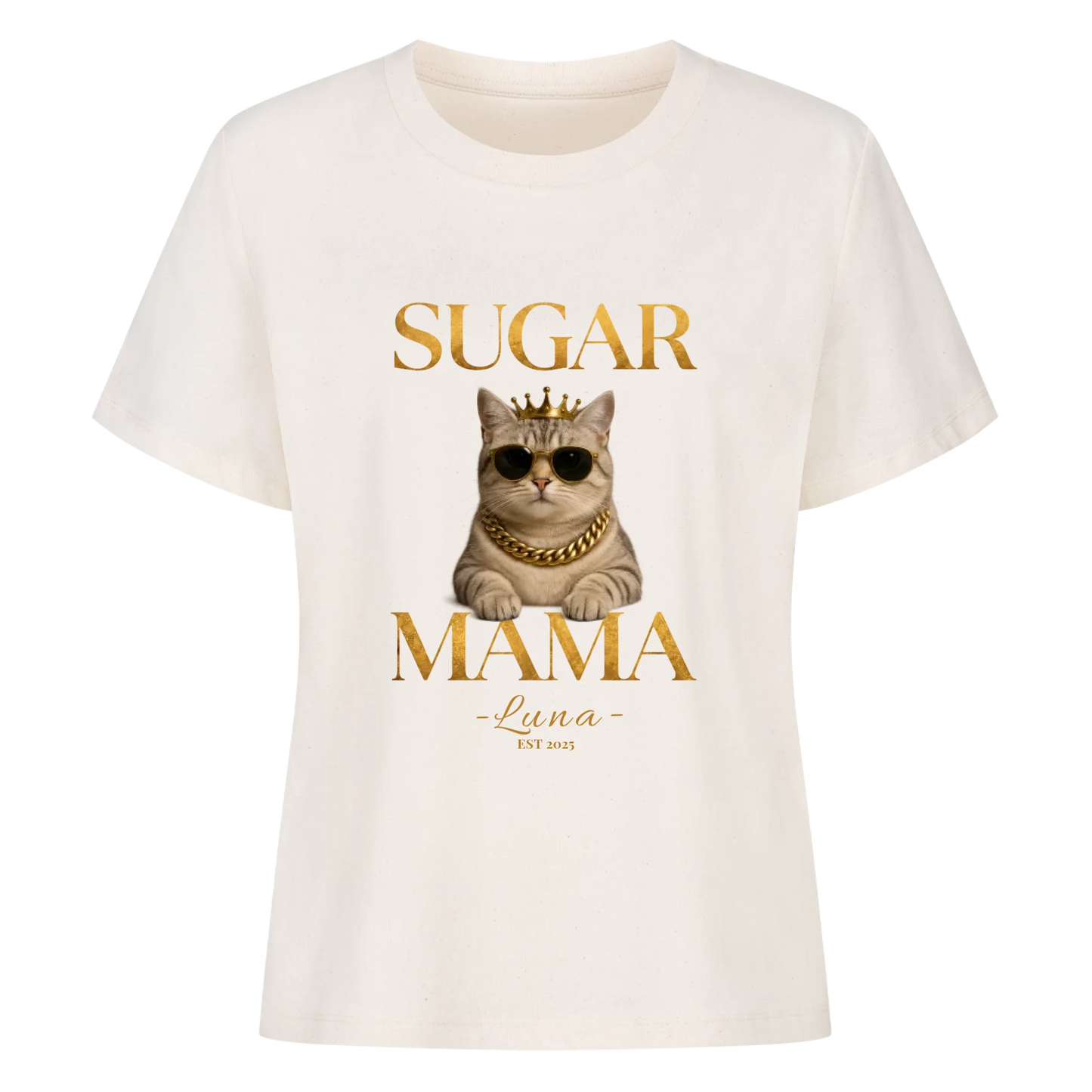 Sugar Mama Cat T-Shirt - Eigenes Bild+ Name