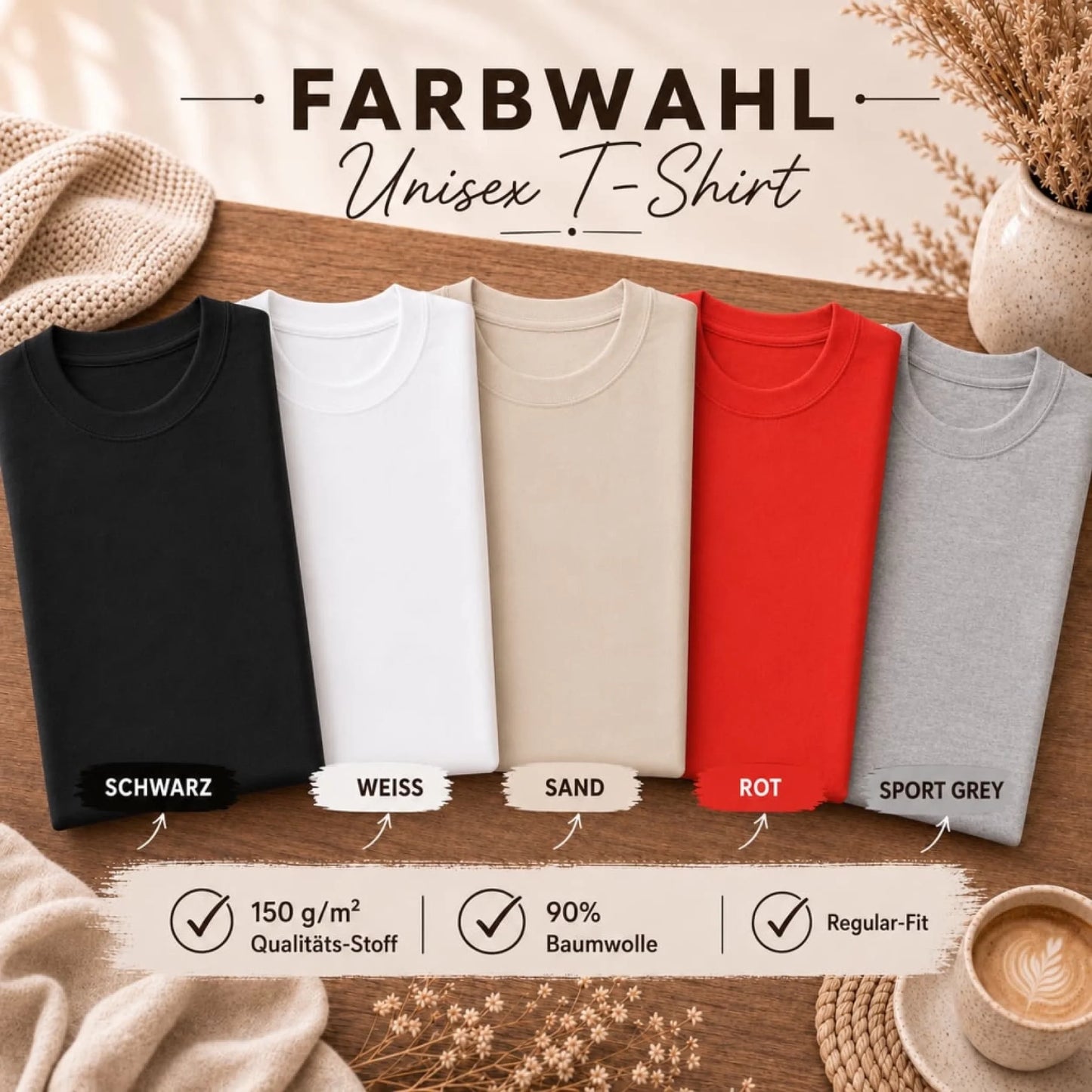 Mockup Tshirt Unisex Farbauswahl
