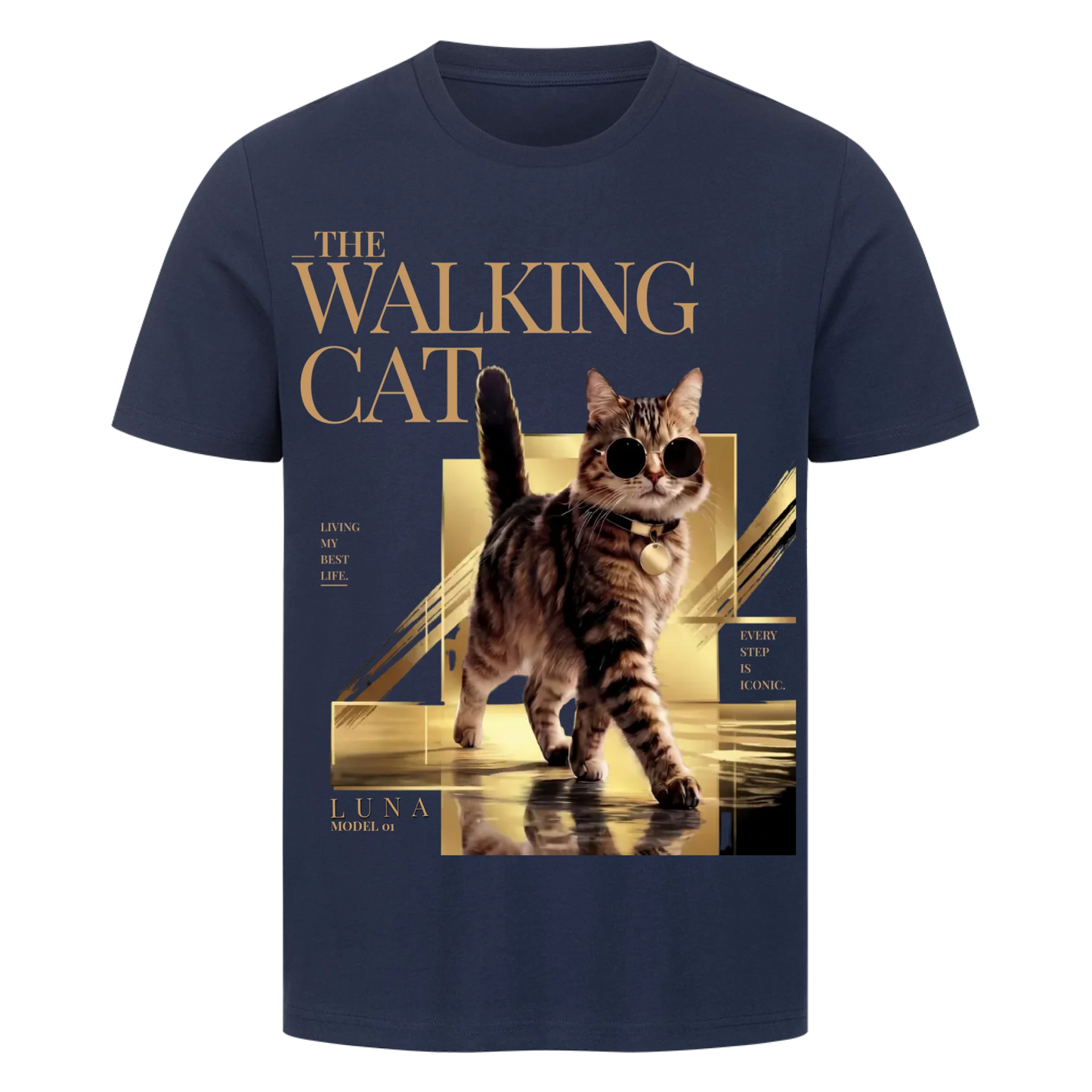 Walking Cat T-Shirt - Eigenes Foto + Name