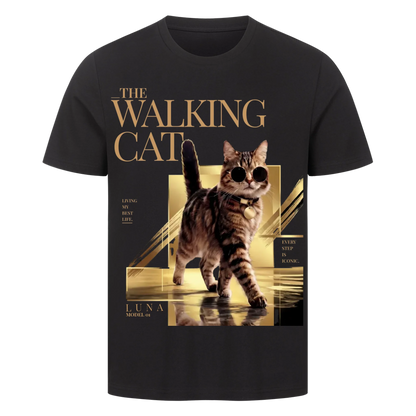 Walking Cat T-Shirt - Eigenes Foto + Name
