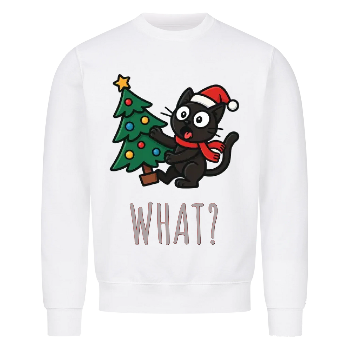 Katze & Weihnachtsbaum Sweatshirt - Eigenes Bild