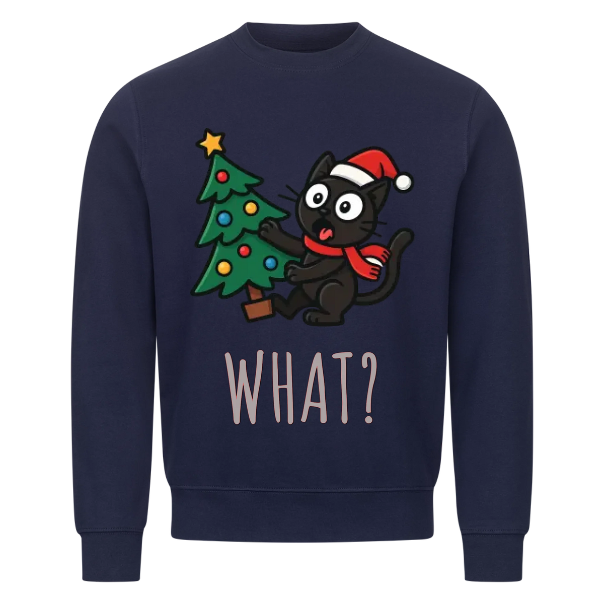 Katze & Weihnachtsbaum Sweatshirt - Eigenes Bild