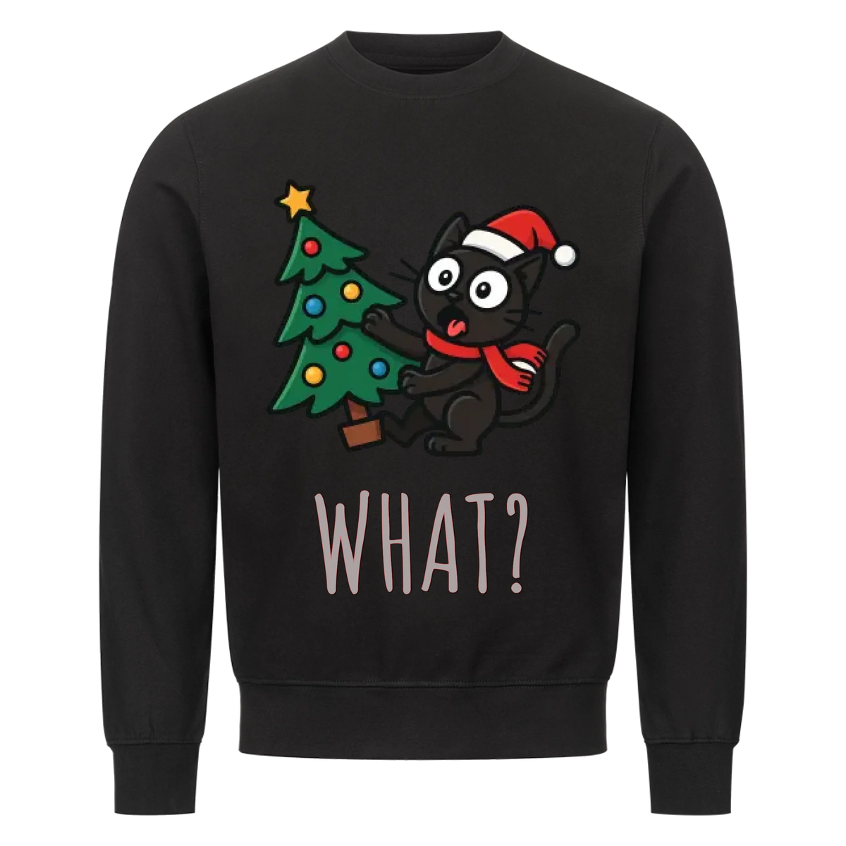 Katze & Weihnachtsbaum Sweatshirt - Eigenes Bild