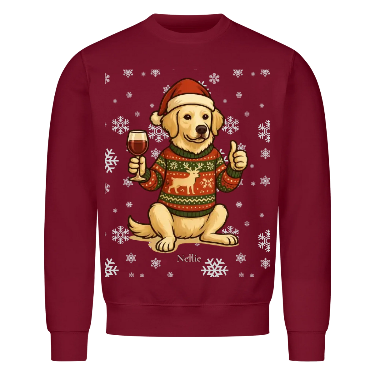 Weihnachtshund Sweatshirt - Eigenes Bild