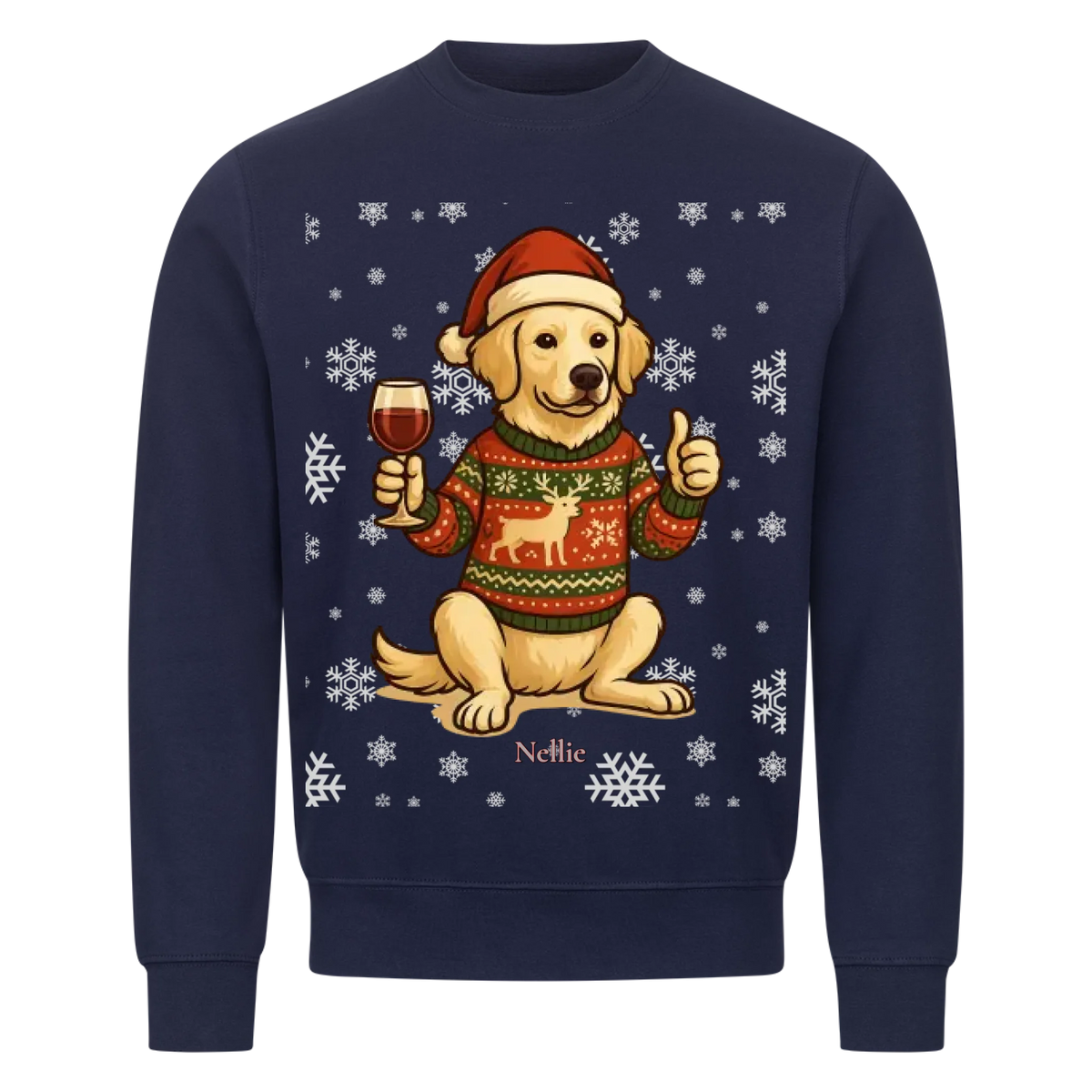 Weihnachtshund Sweatshirt - Eigenes Bild
