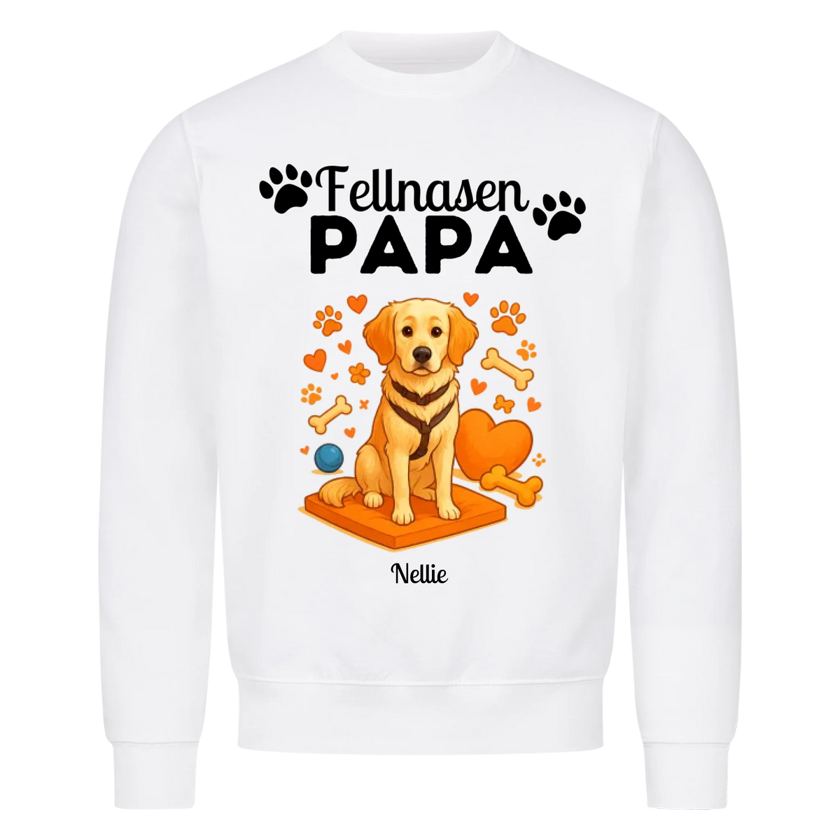 Fellnasen Papa Hund Sweatshirt - Eigenes Bild + Name