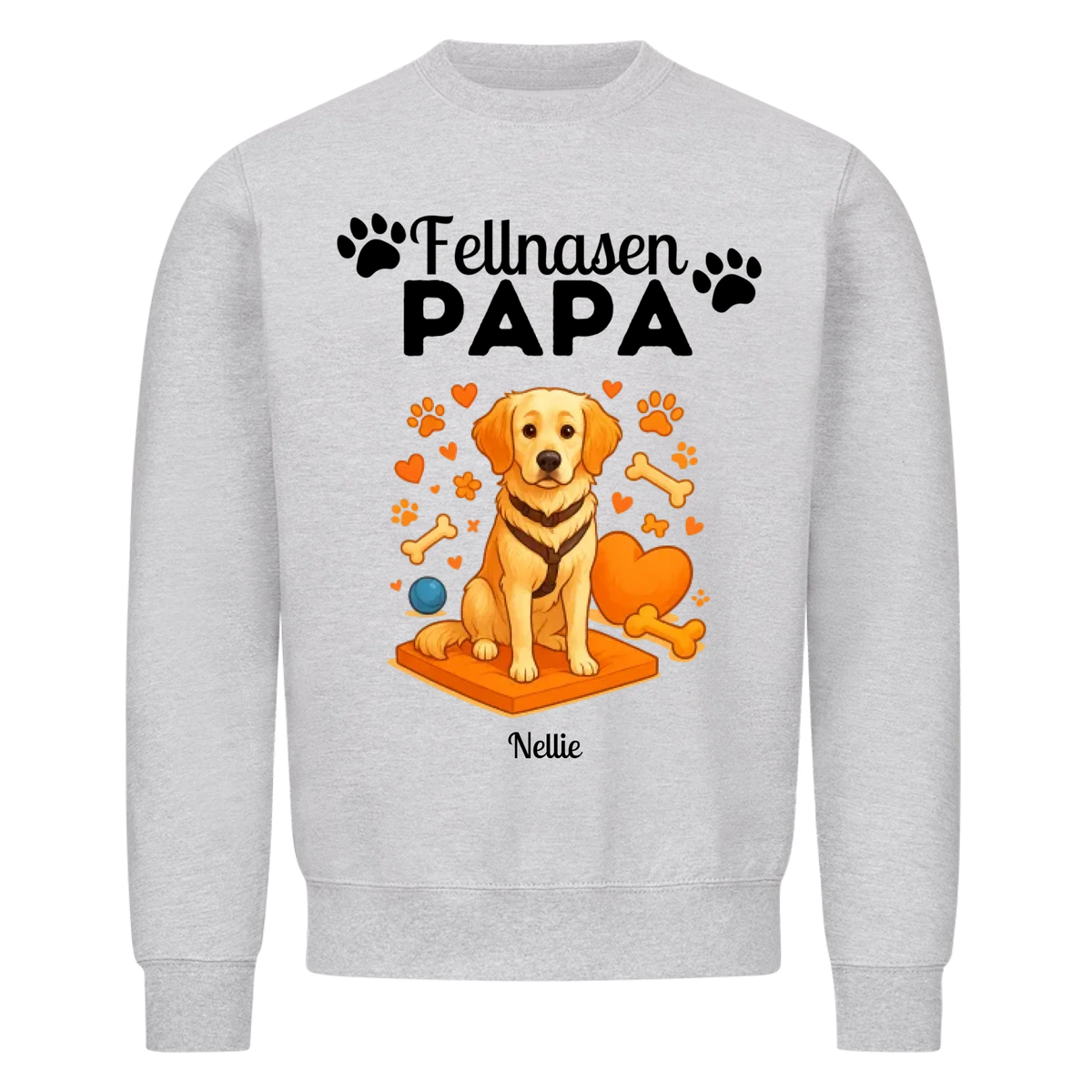 Fellnasen Papa Hund Sweatshirt - Eigenes Bild + Name