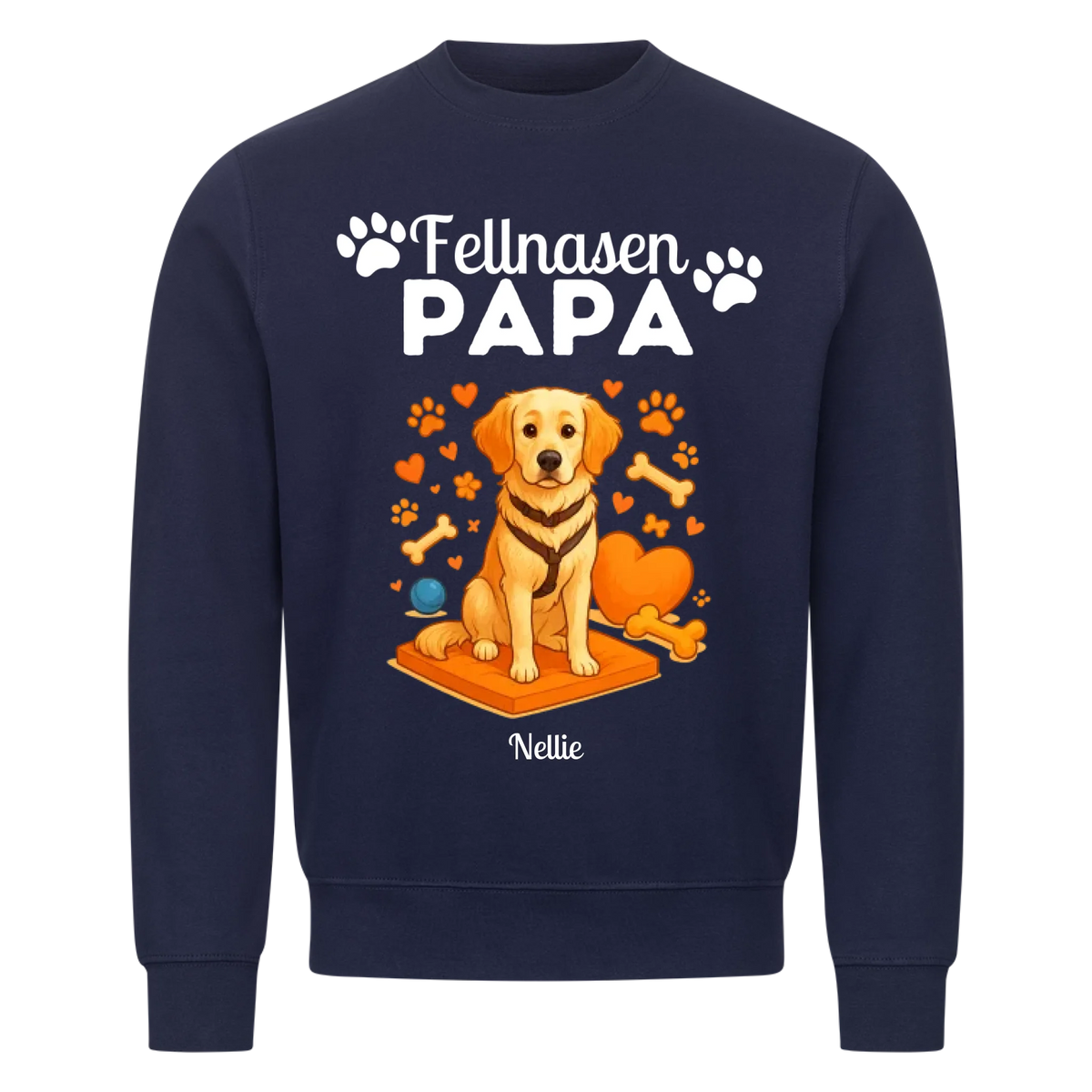 Fellnasen Papa Hund Sweatshirt - Eigenes Bild + Name