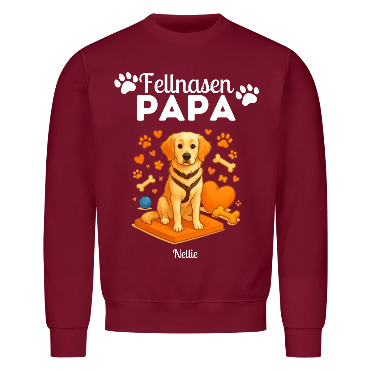 Fellnasen Papa Hund Sweatshirt - Eigenes Bild + Name