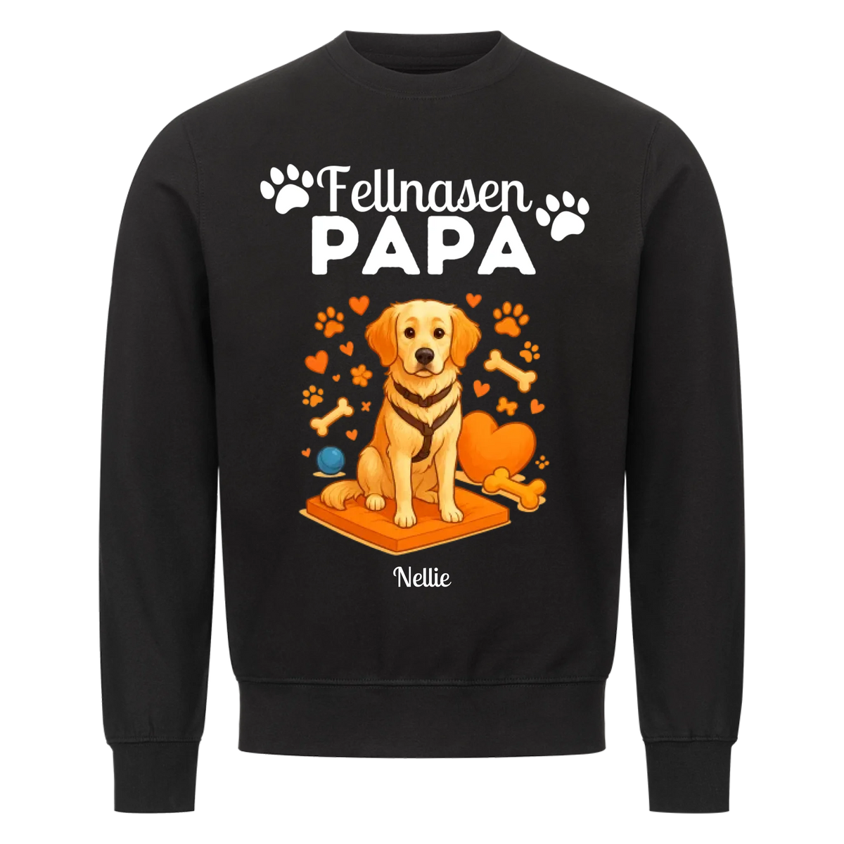 Fellnasen Papa Hund Sweatshirt - Eigenes Bild + Name