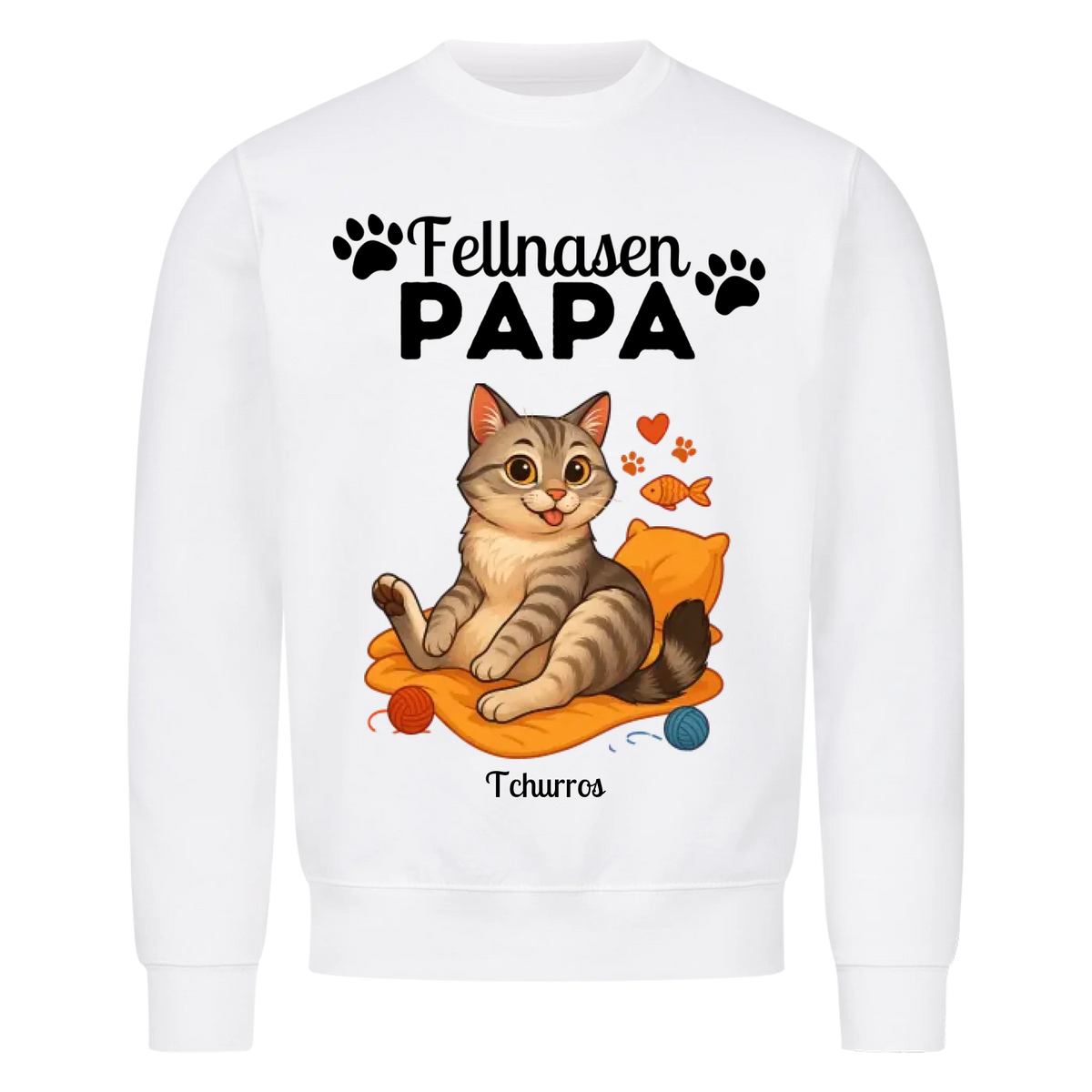 Fellnasen Papa Katze Sweatshirt - Eigenes Bild + Name