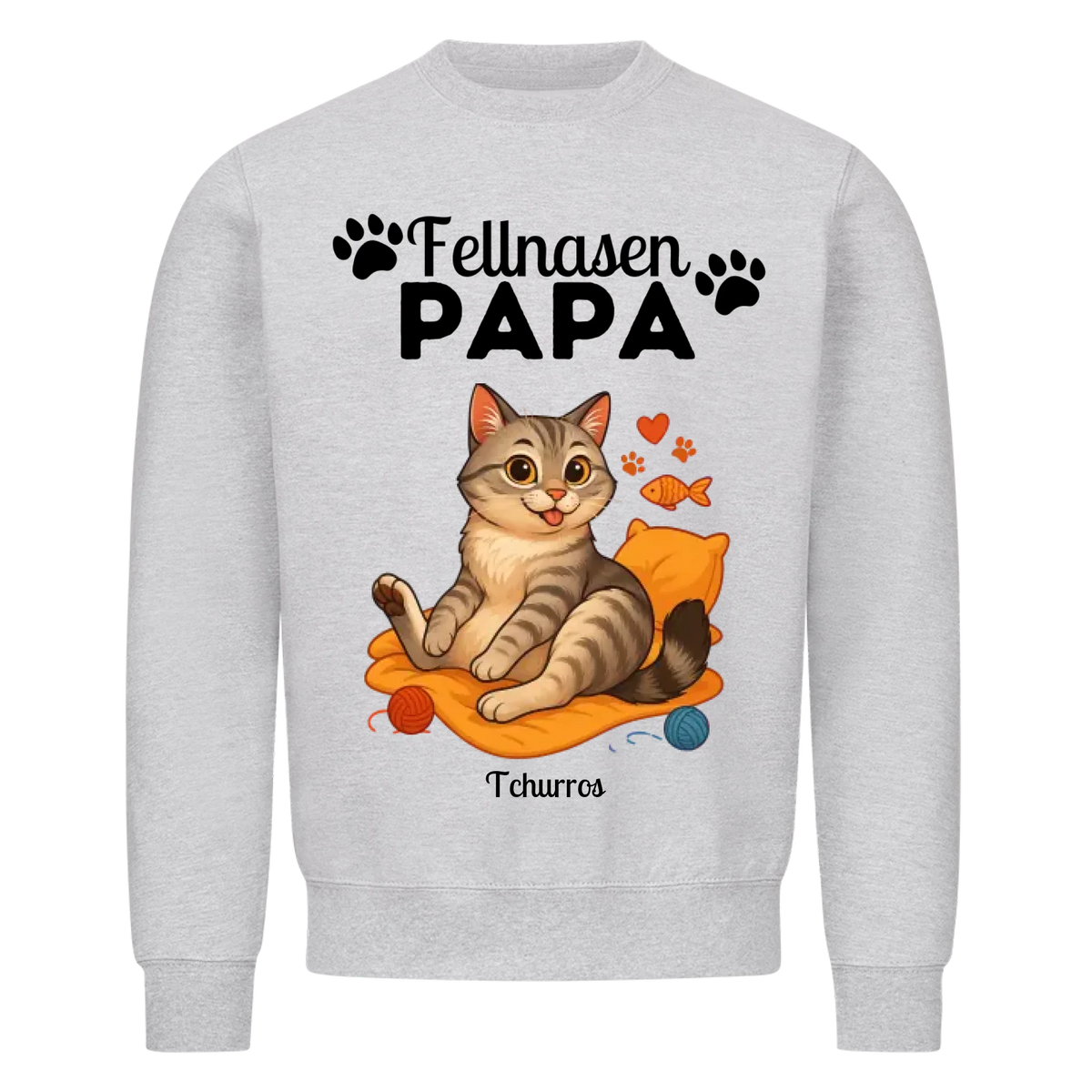 Fellnasen Papa Katze Sweatshirt - Eigenes Bild + Name