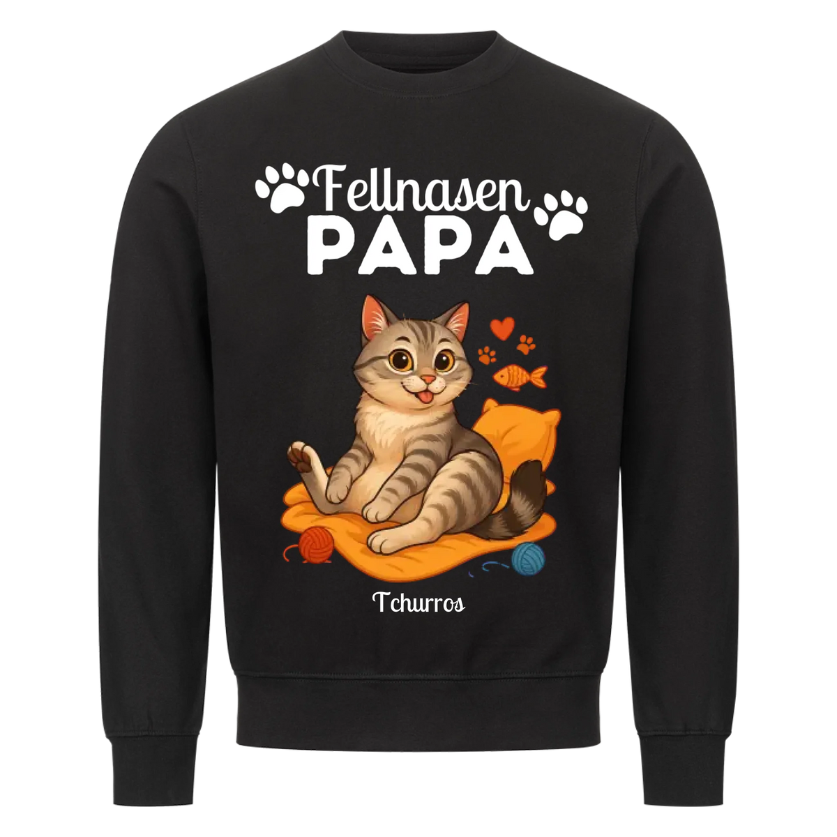 Fellnasen Papa Katze Sweatshirt - Eigenes Bild + Name