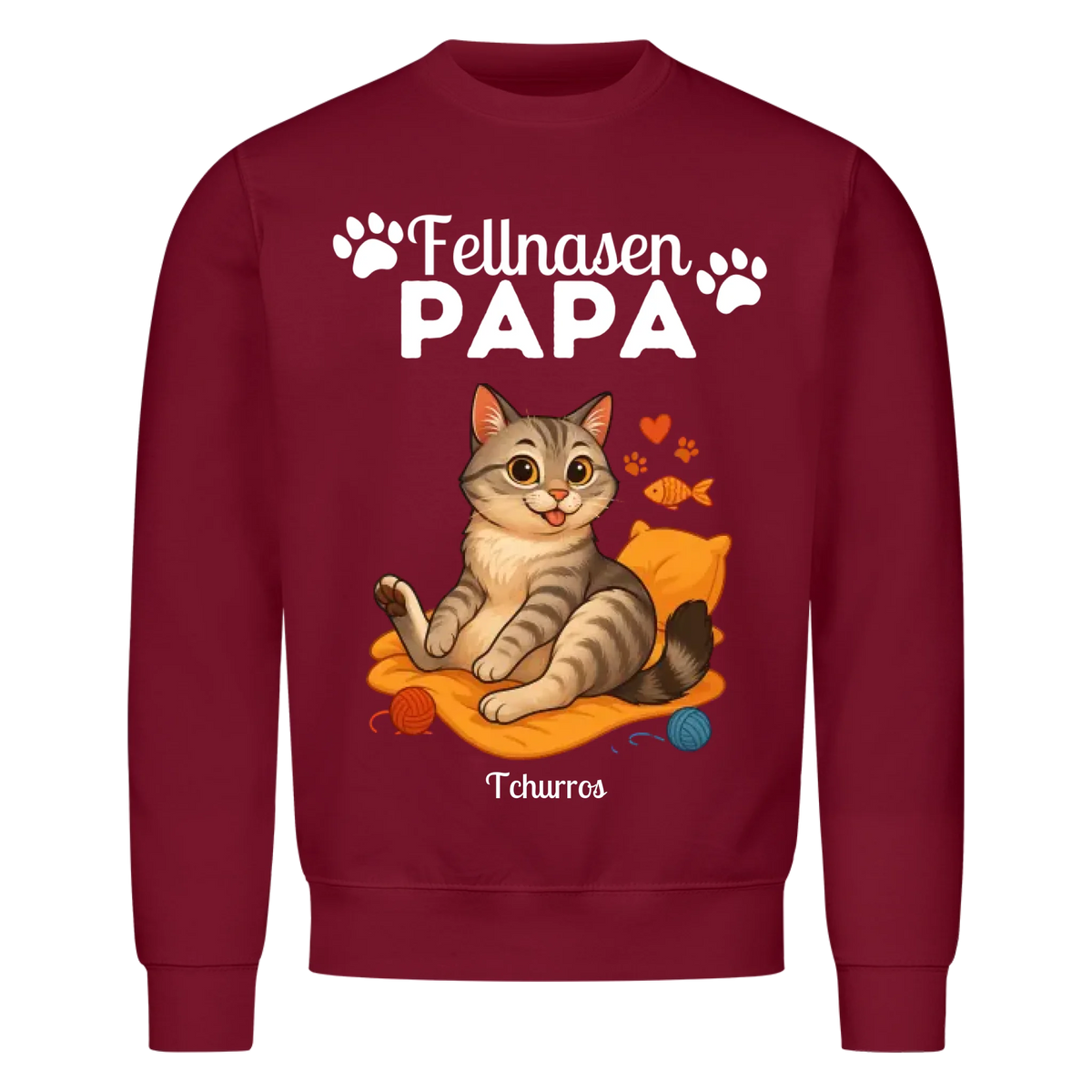 Fellnasen Papa Katze Sweatshirt - Eigenes Bild + Name