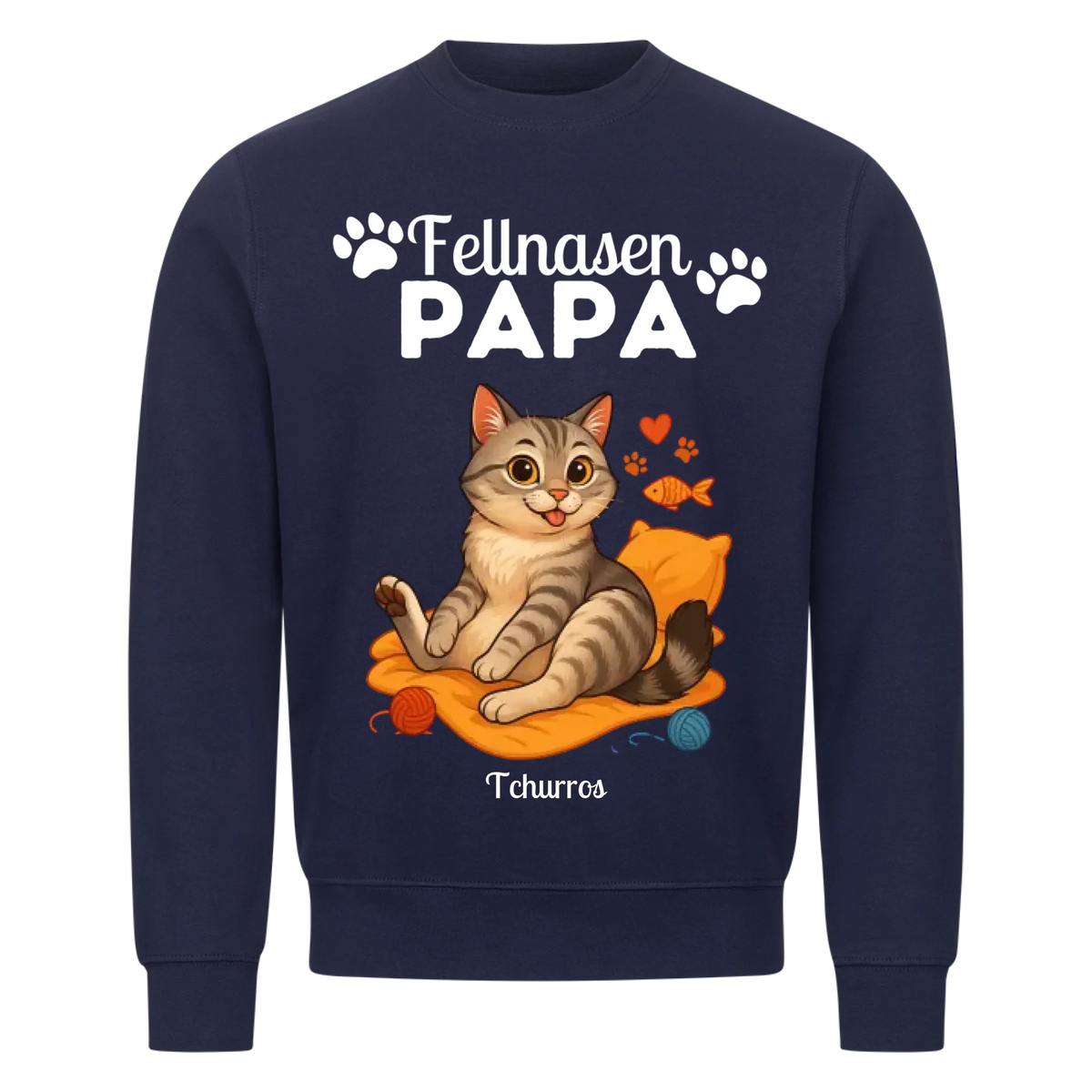 Fellnasen Papa Katze Sweatshirt - Eigenes Bild + Name