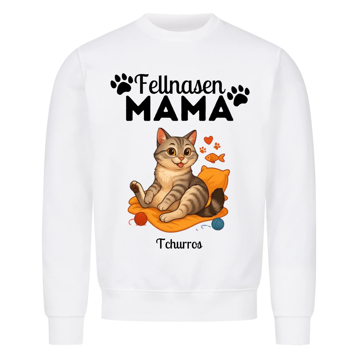 Fellnasen Mama Katze Sweatshirt - Eigenes Bild + Name