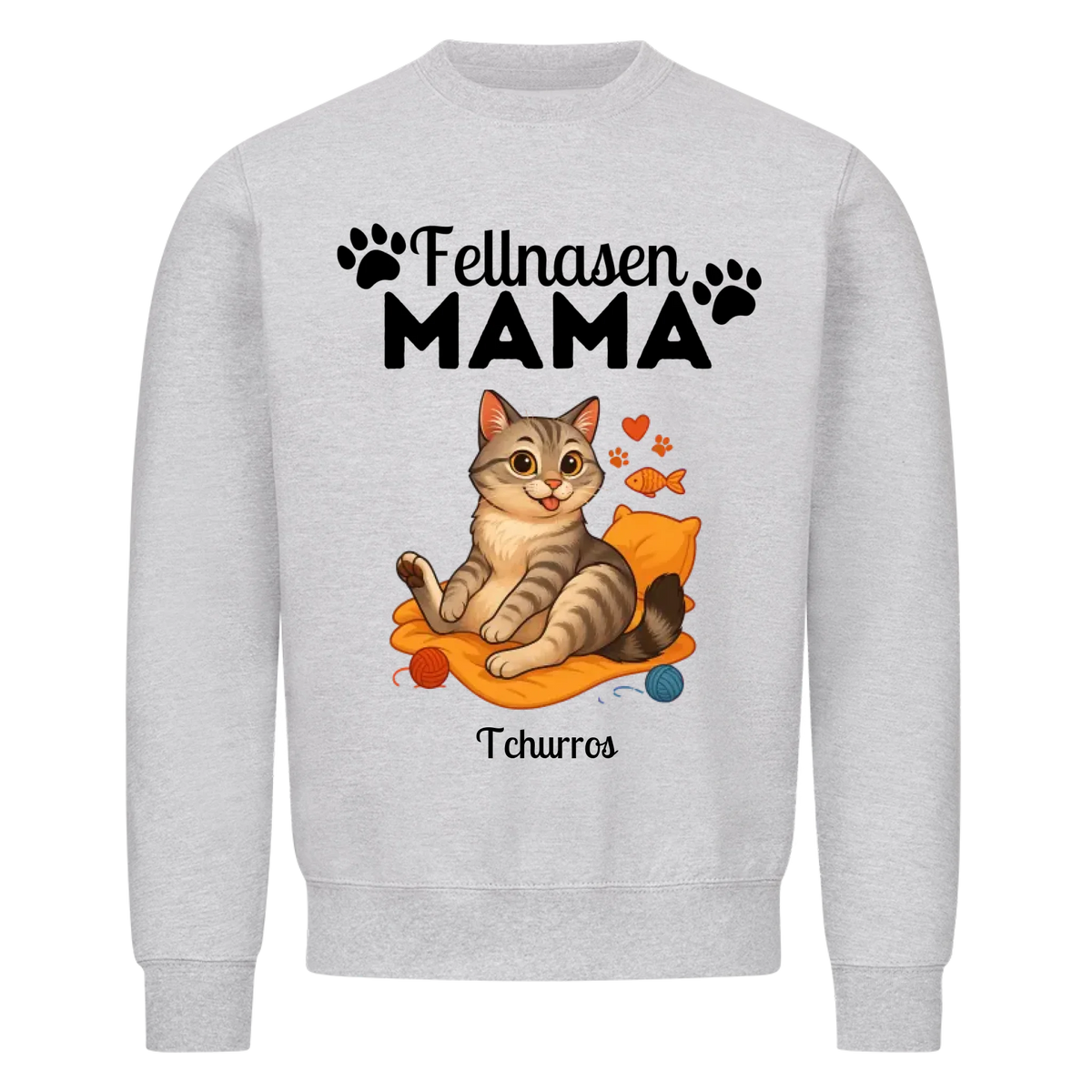 Fellnasen Mama Katze Sweatshirt - Eigenes Bild + Name