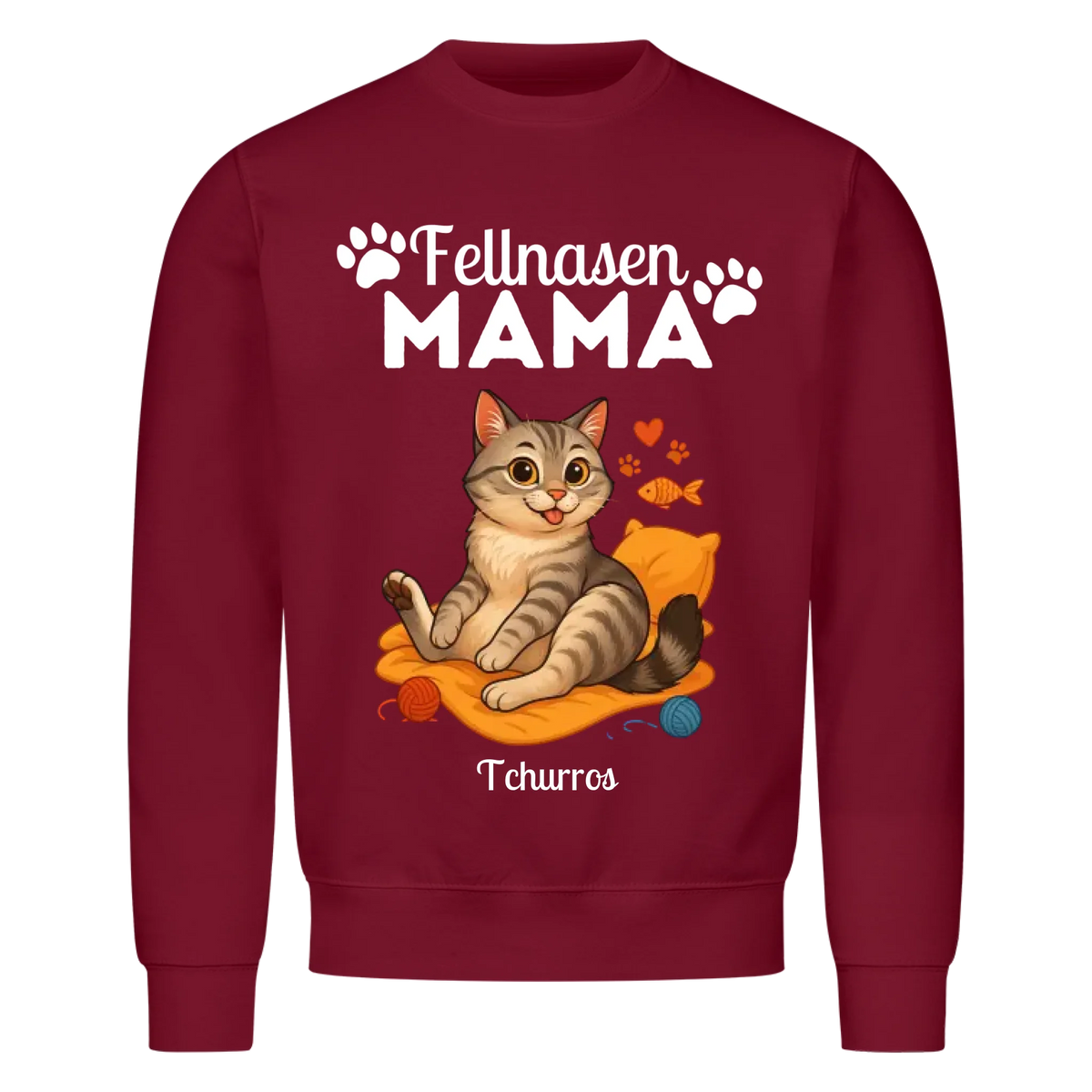 Fellnasen Mama Katze Sweatshirt - Eigenes Bild + Name