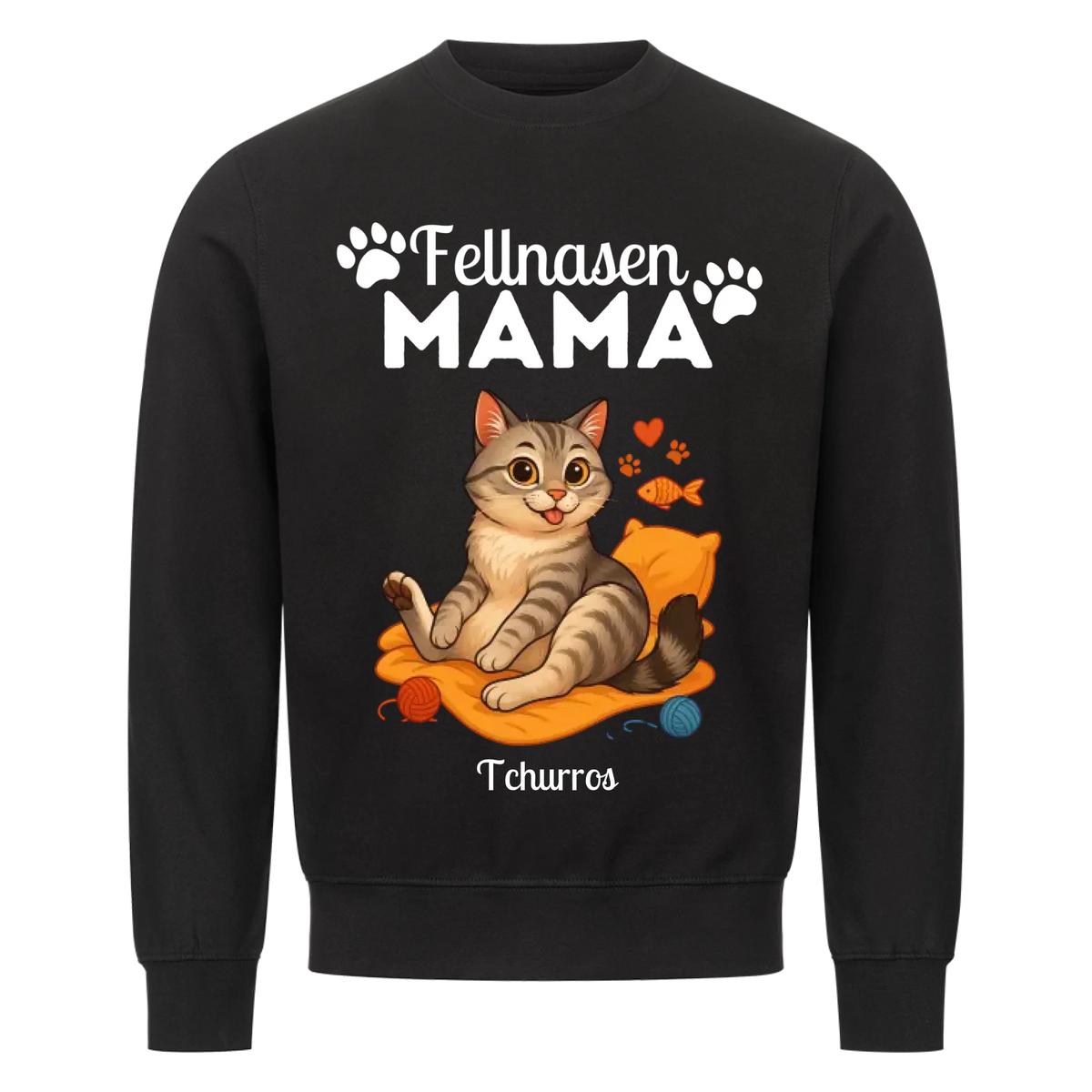 Fellnasen Mama Katze Sweatshirt - Eigenes Bild + Name