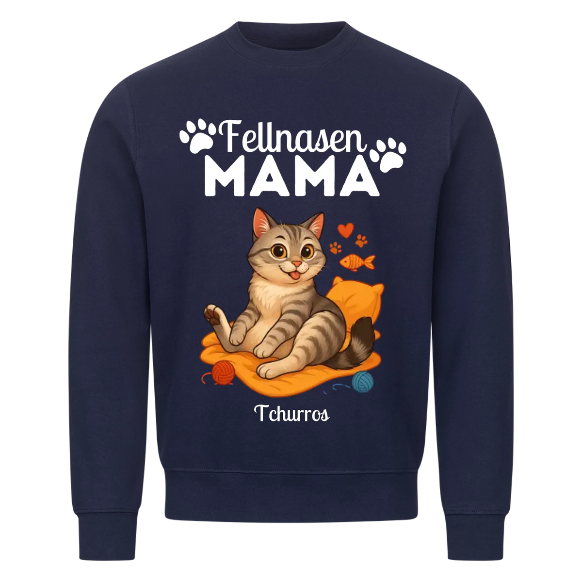 Fellnasen Mama Katze Sweatshirt - Eigenes Bild + Name