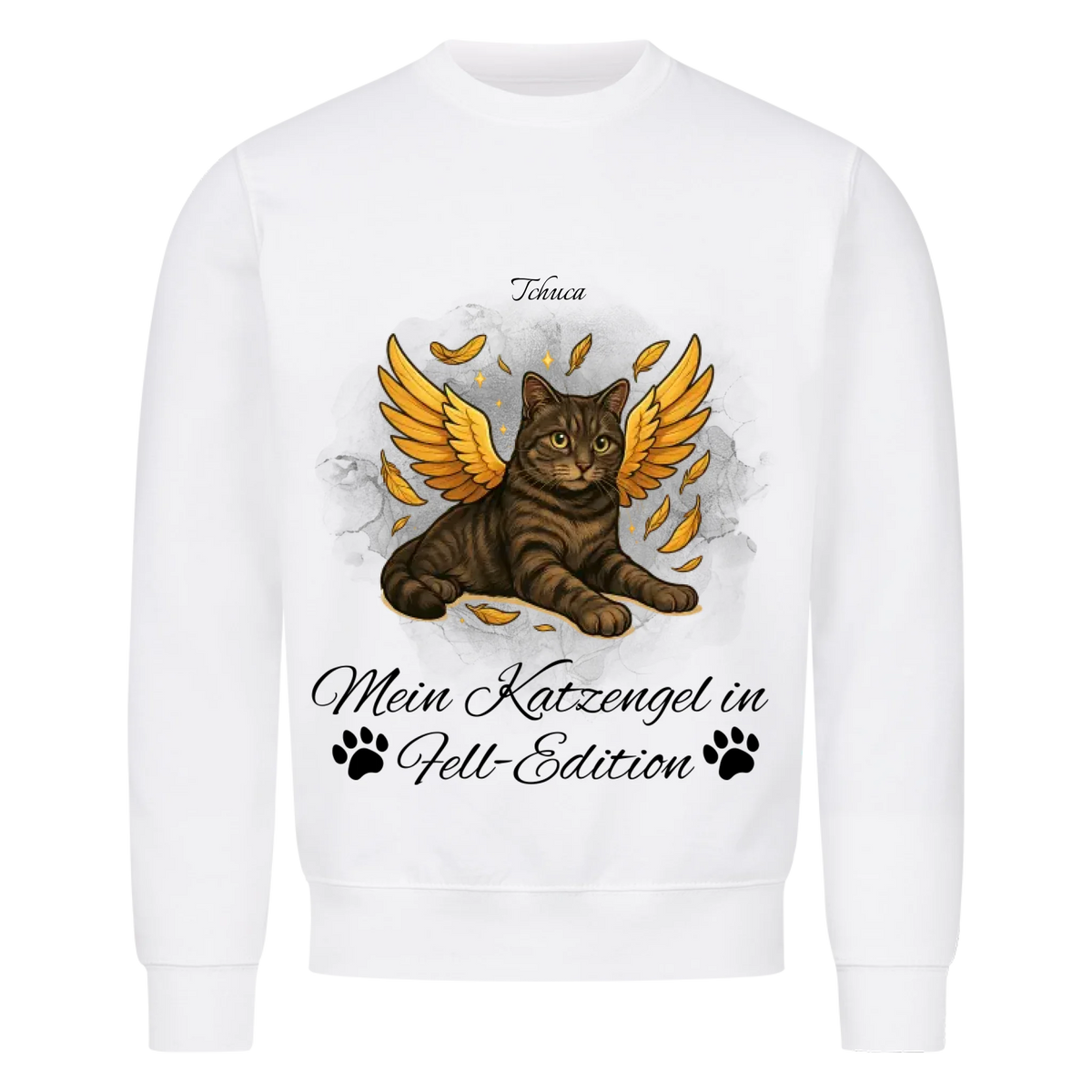 Engel Katze Sweatshirt - Eigenes Bild + Name
