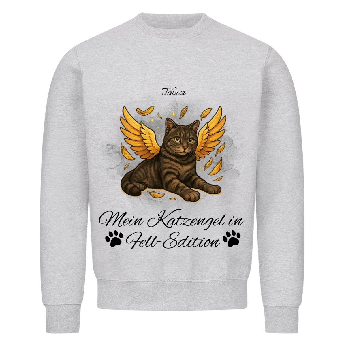 Engel Katze Sweatshirt - Eigenes Bild + Name
